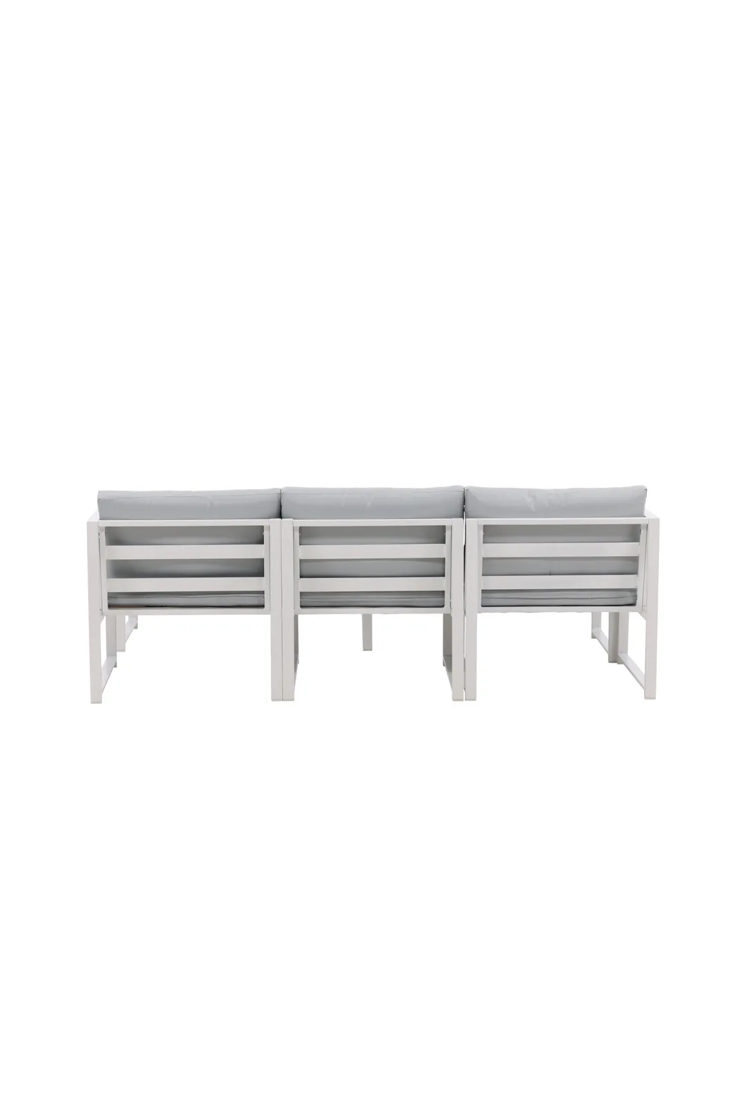 Outdoor Lounge-Set Salvador aus Aluminium in Weiss mit grauen Kissen - Image 10