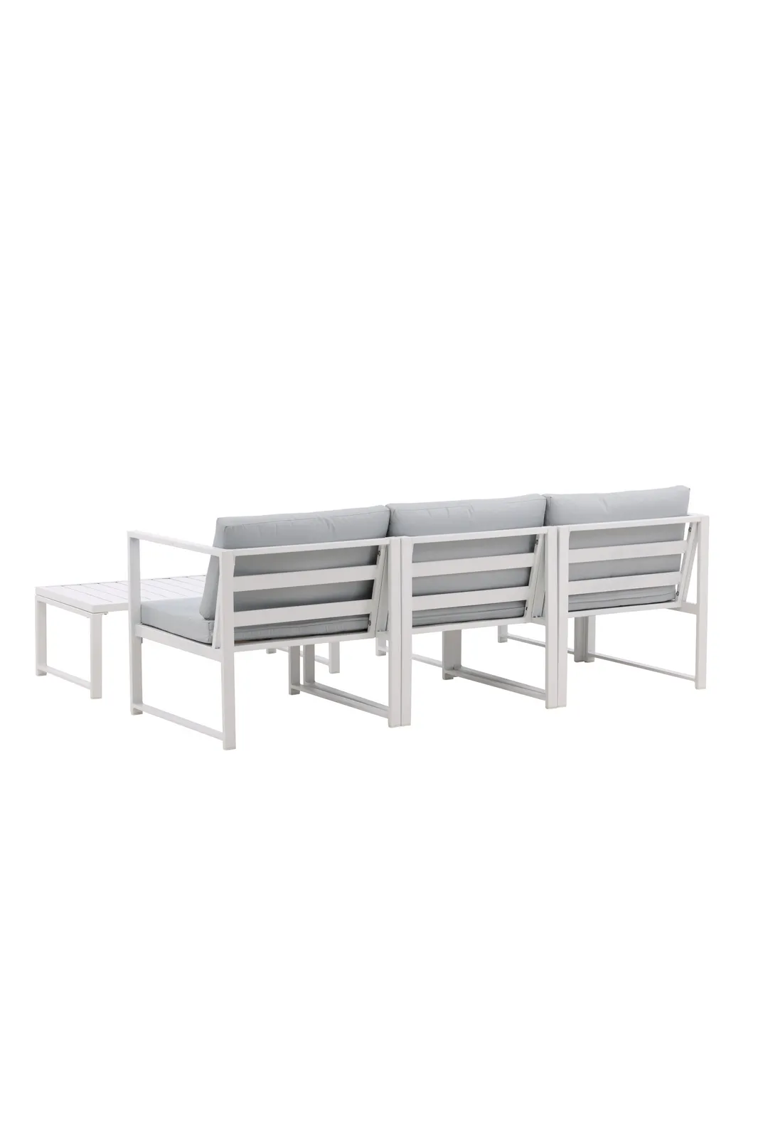 Outdoor Lounge-Set Salvador aus Aluminium in Weiss mit grauen Kissen - Image 9