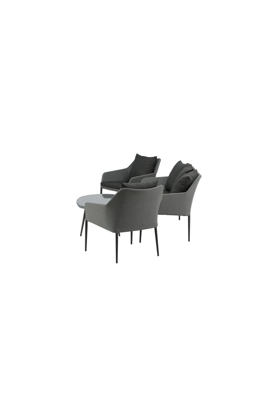 Outdoor Lounge-Set Spoga aus Aluminium mit Polyesterkissen in Schwarz/Grau - Image 10