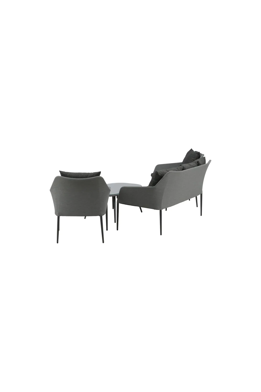 Outdoor Lounge-Set Spoga aus Aluminium mit Polyesterkissen in Schwarz/Grau - Image 11