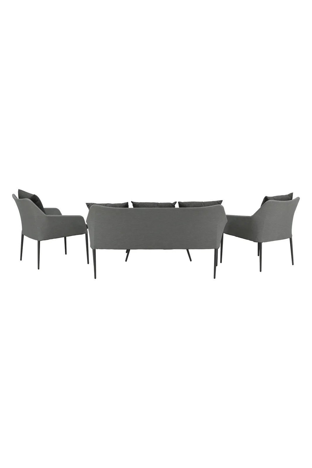 Outdoor Lounge-Set Spoga aus Aluminium mit Polyesterkissen in Schwarz/Grau - Image 13