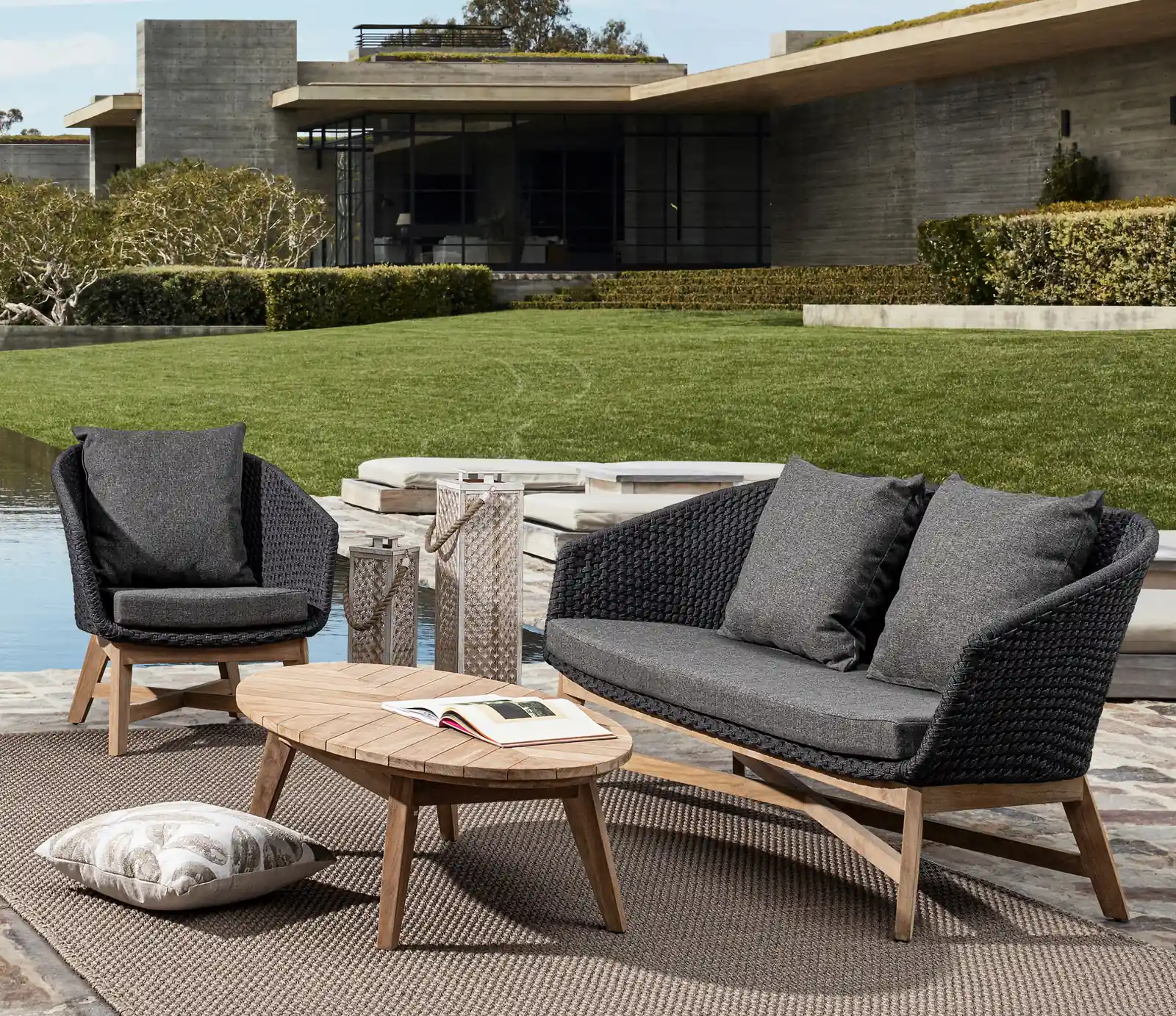 Outdoor Sessel Coachella mit Kissen Anthrazit - Image 5