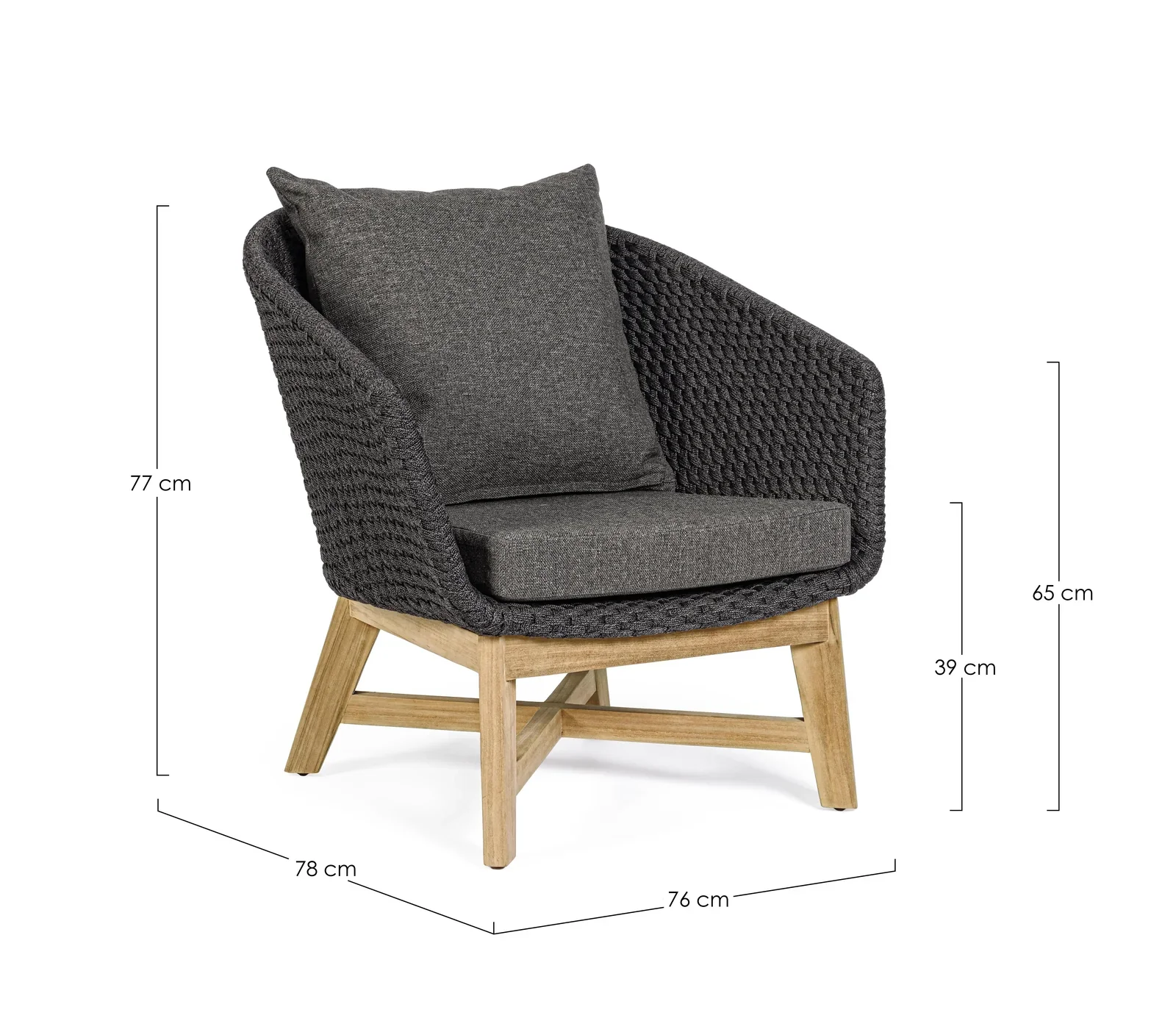 Outdoor Sessel Coachella mit Kissen Anthrazit - Image 7