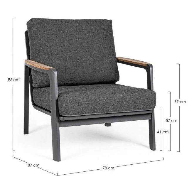 Outdoor Sessel Jalisco mit Kissen Anthrazit WG21 - Image 3