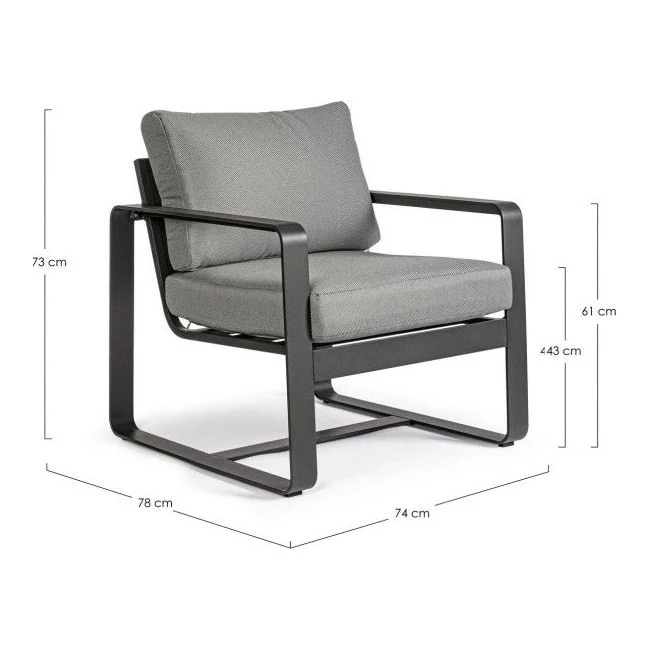 Outdoor Sessel Merrigan mit Kissen Anthrazit YK11 - Image 3