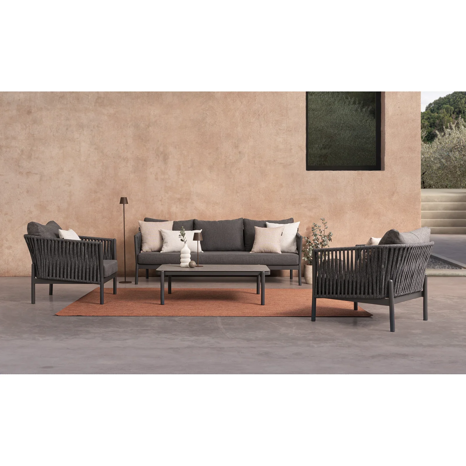 Outdoor Sessel mit Kissen Florencia Anthrazit WG21 - Image 3