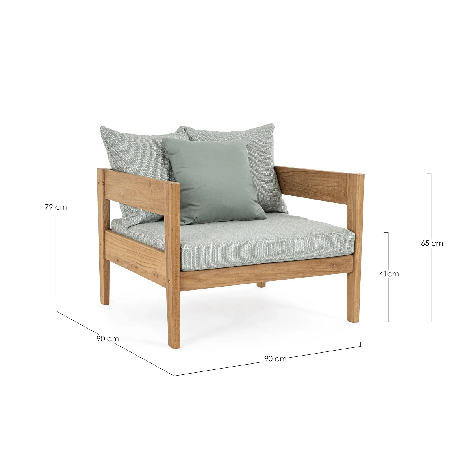 Outdoor Sessel mit Kissen Kobo Aqua - FSC - Image 3