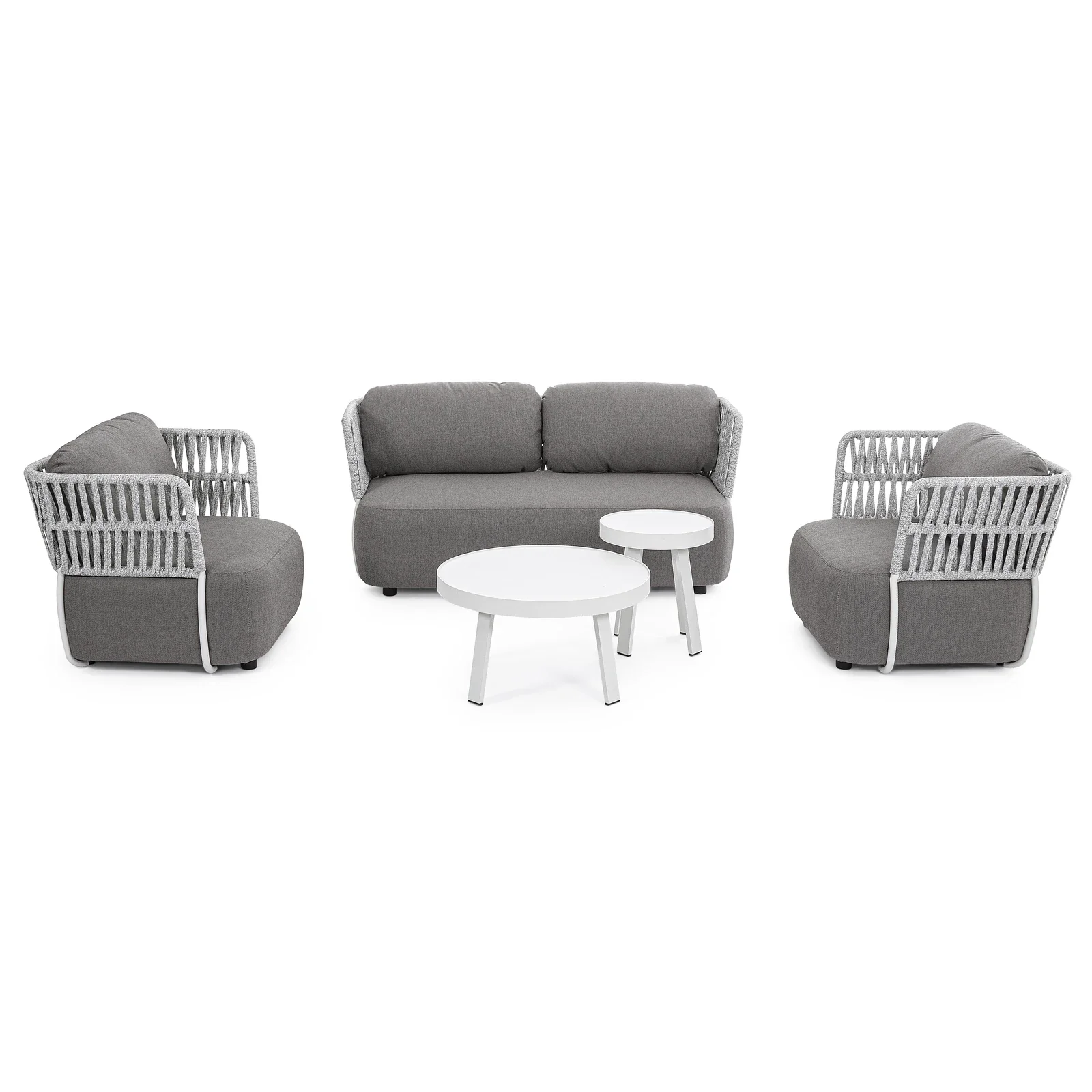 Outdoor Sessel mit Kissen Palmer Weiß/Grau - Image 10