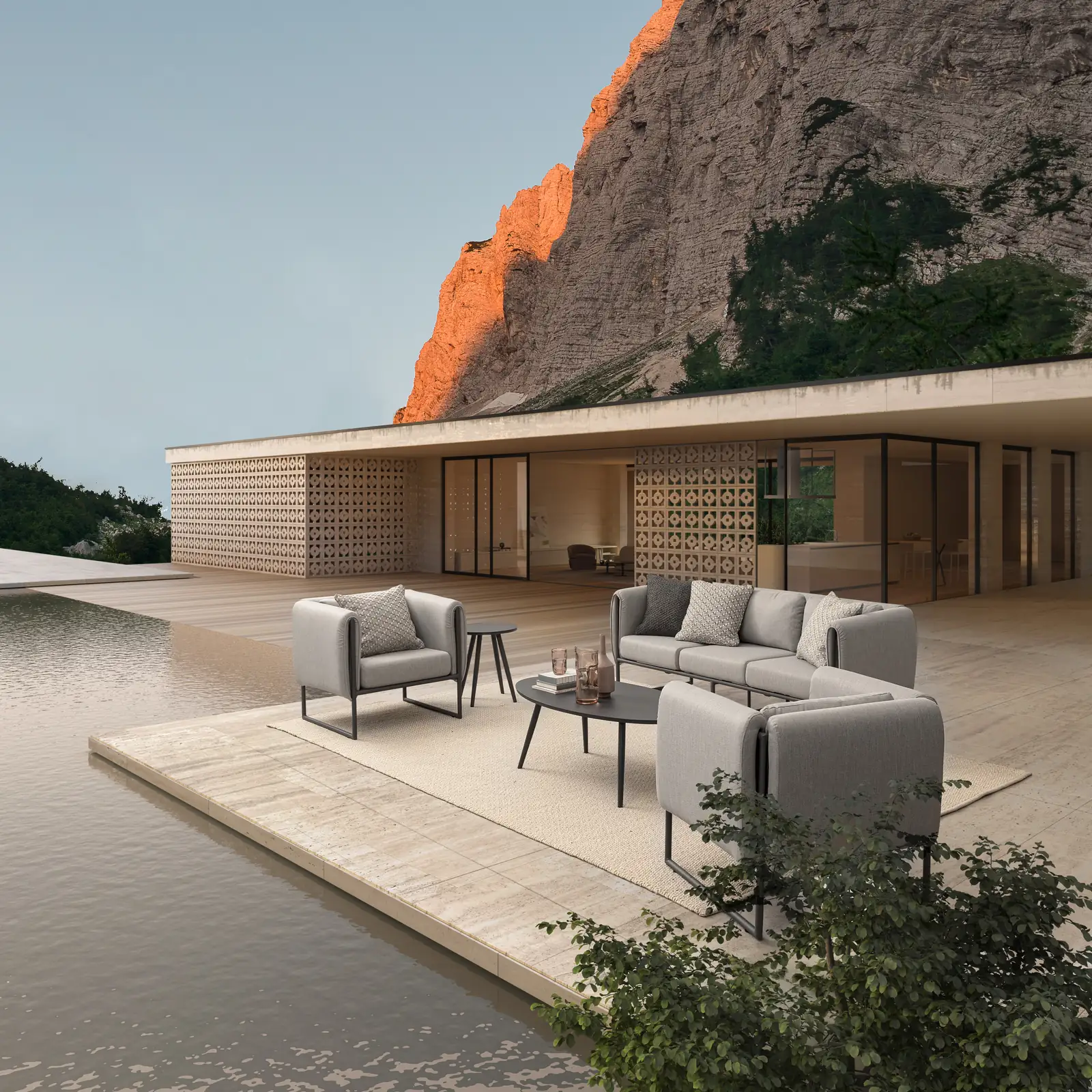 Outdoor Sessel mit Kissen Pixel Graphite - Image 3
