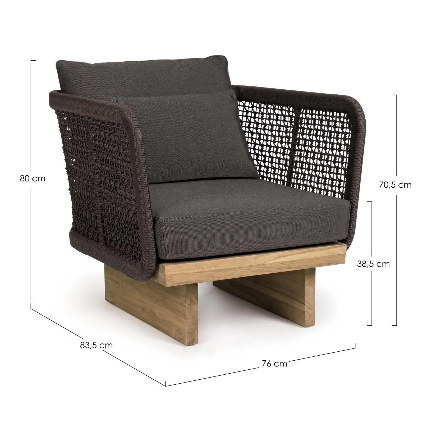 Outdoor Sessel Xylia mit Kissen Dark - Image 4