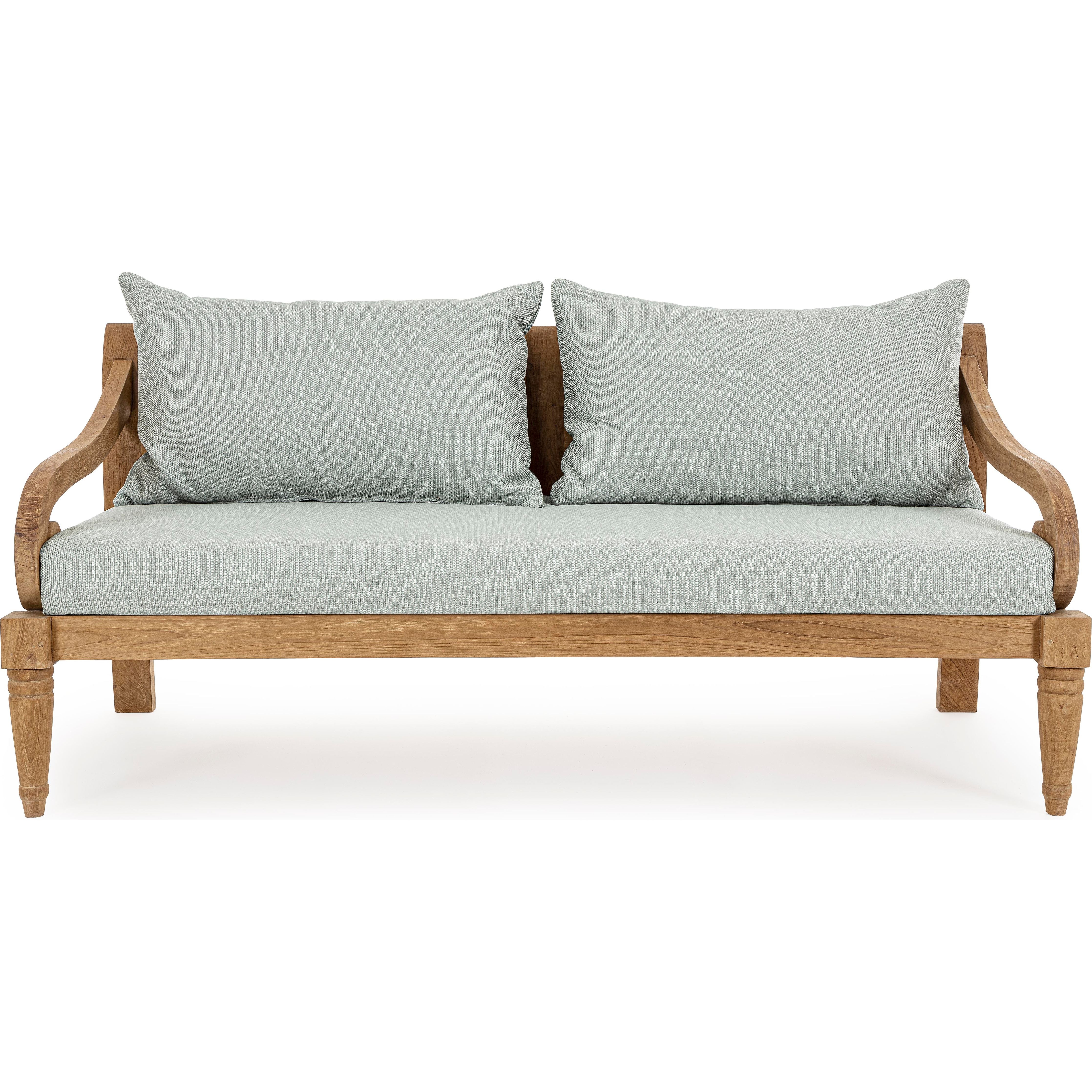 Garten-Sofa 2 bis 3-Sitzer mit Kissen Karuba Aqua - FSC - Image 4