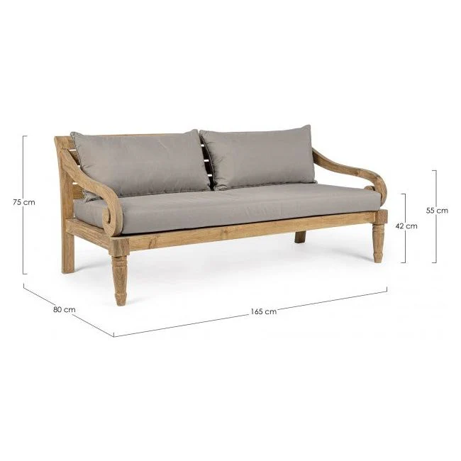 Garten-Sofa 2 bis 3-Sitzer mit Kissen Karuba - FSC - Image 3