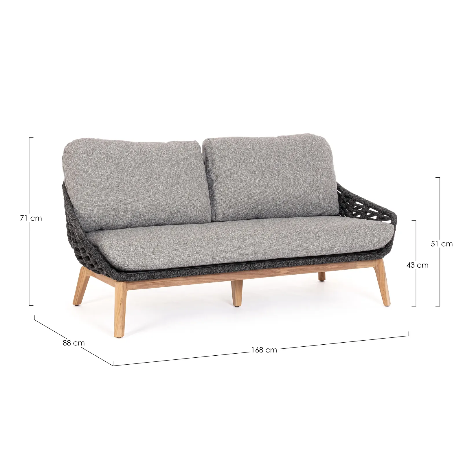 Garten-Sofa 2 bis 3-Sitzer mit Kissen Tamires Anthrazit - Image 5