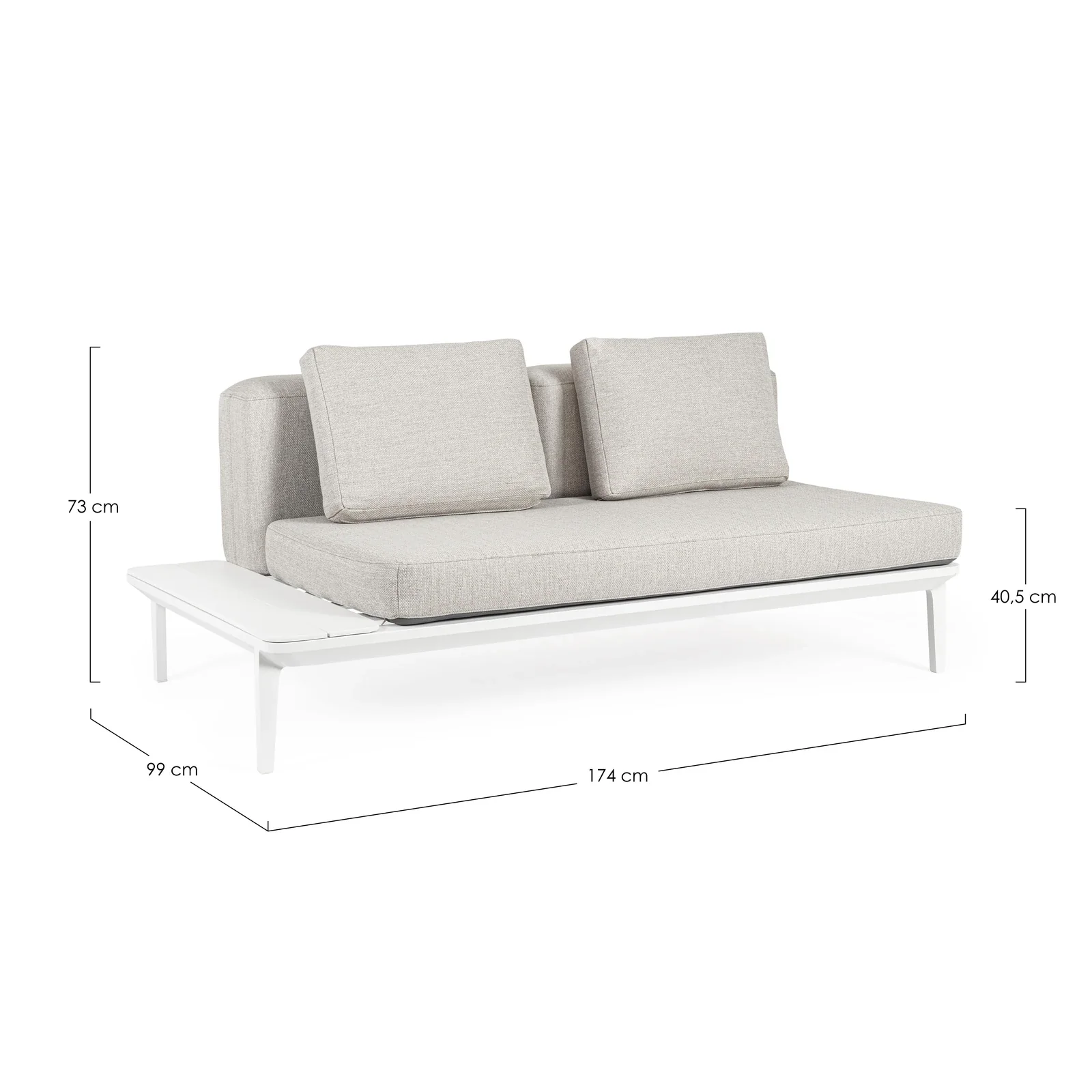 Lounge Garten-Sofa 2-Sitzer Matrix Weiß WG20 - Image 4