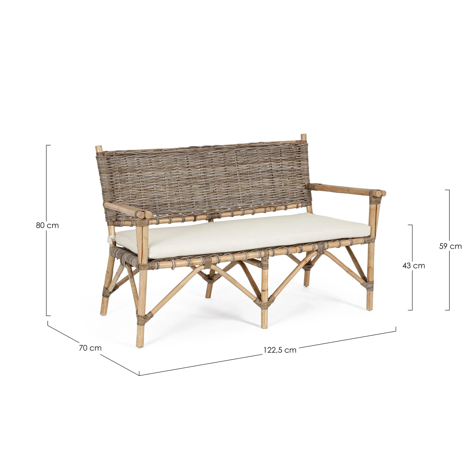Garten-Sofa 2-Sitzer mit Kissen Tarifa - Image 5