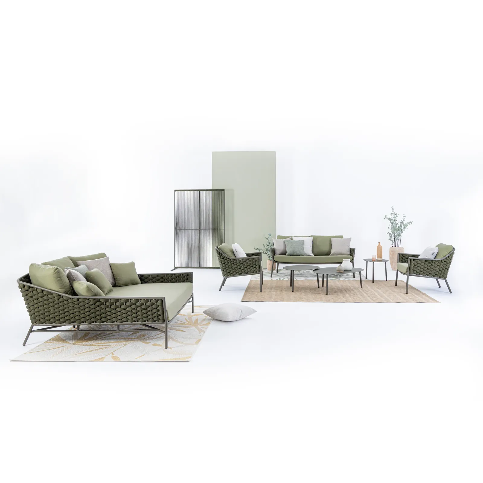 Garten-Sofa 2-Sitzer mit Kissen Everly Olive QS24 - Image 4