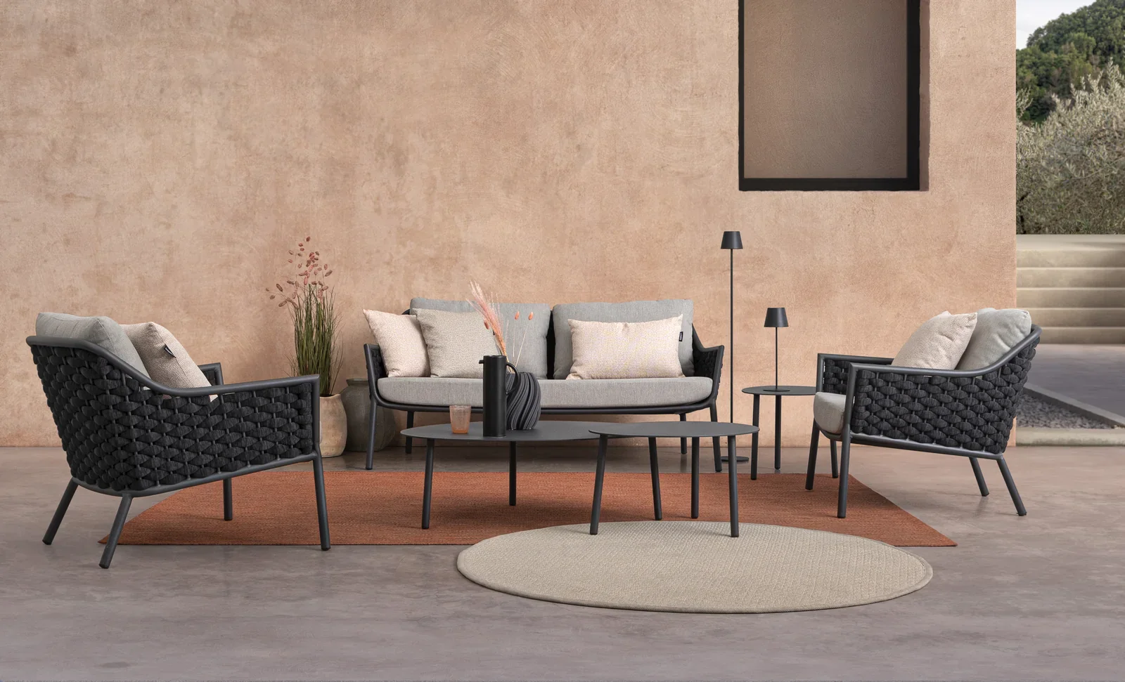 Garten-Sofa 2-Sitzer mit Kissen Everly QS22/Graphit - Image 3