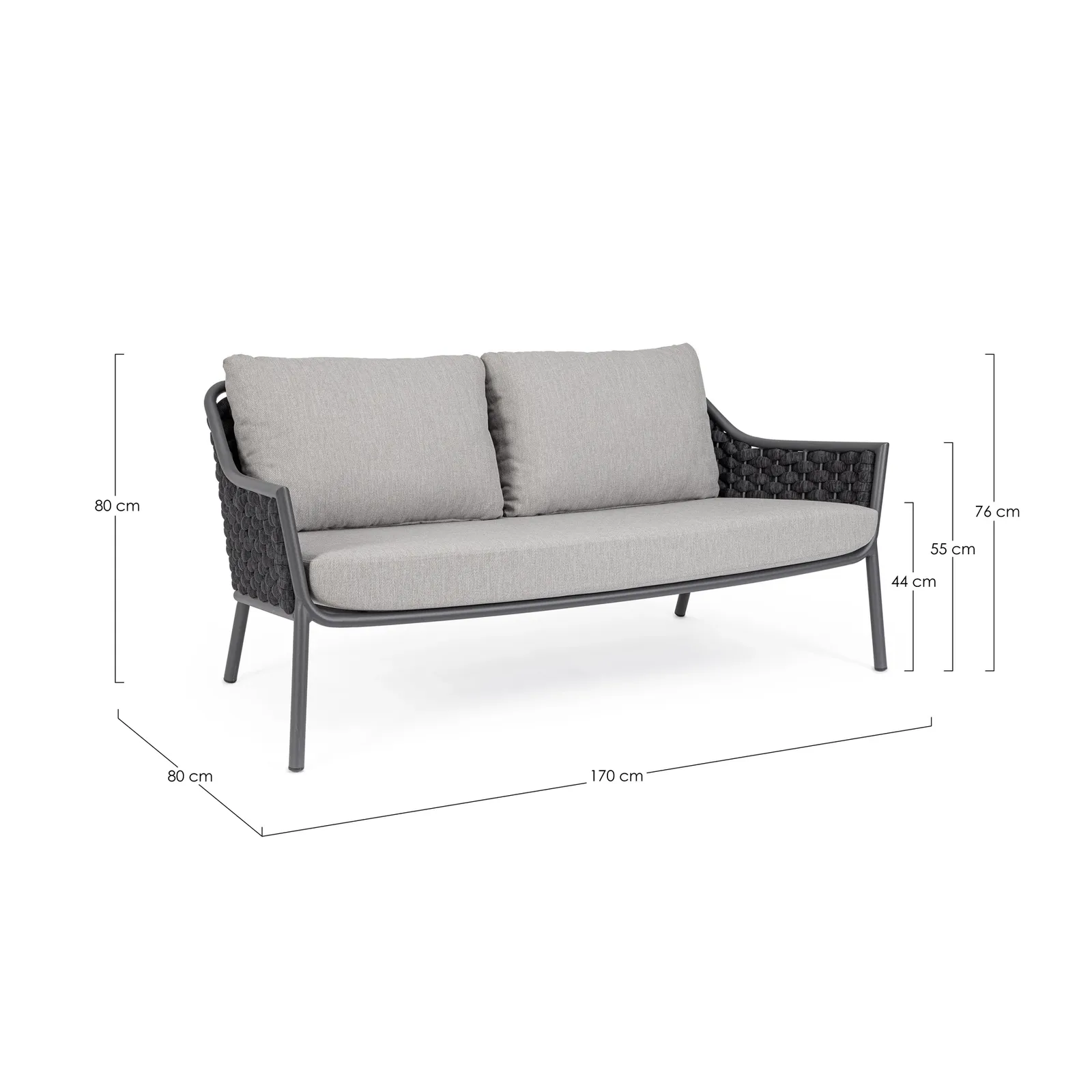 Garten-Sofa 2-Sitzer mit Kissen Everly QS22/Graphit - Image 4
