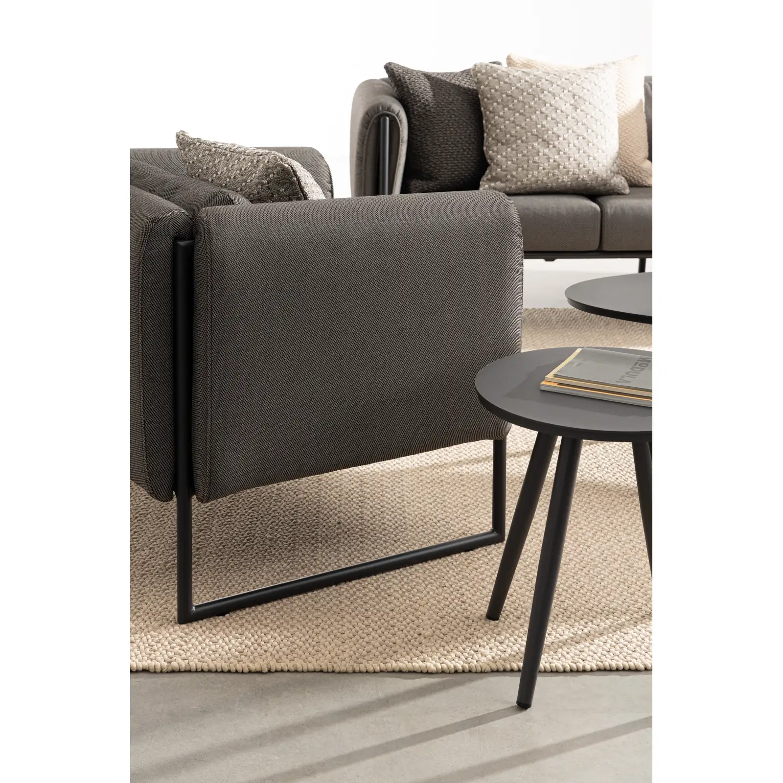 Garten-Sofa 3-Sitzer mit Kissen Pixel Anthrazit - Image 2