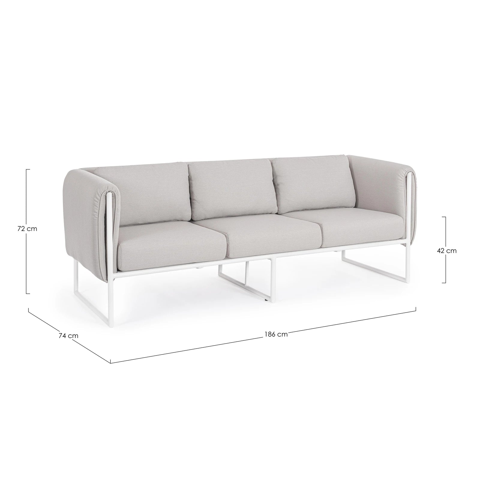 Garten-Sofa 3-Sitzer mit Kissen Pixel Sand - Image 4