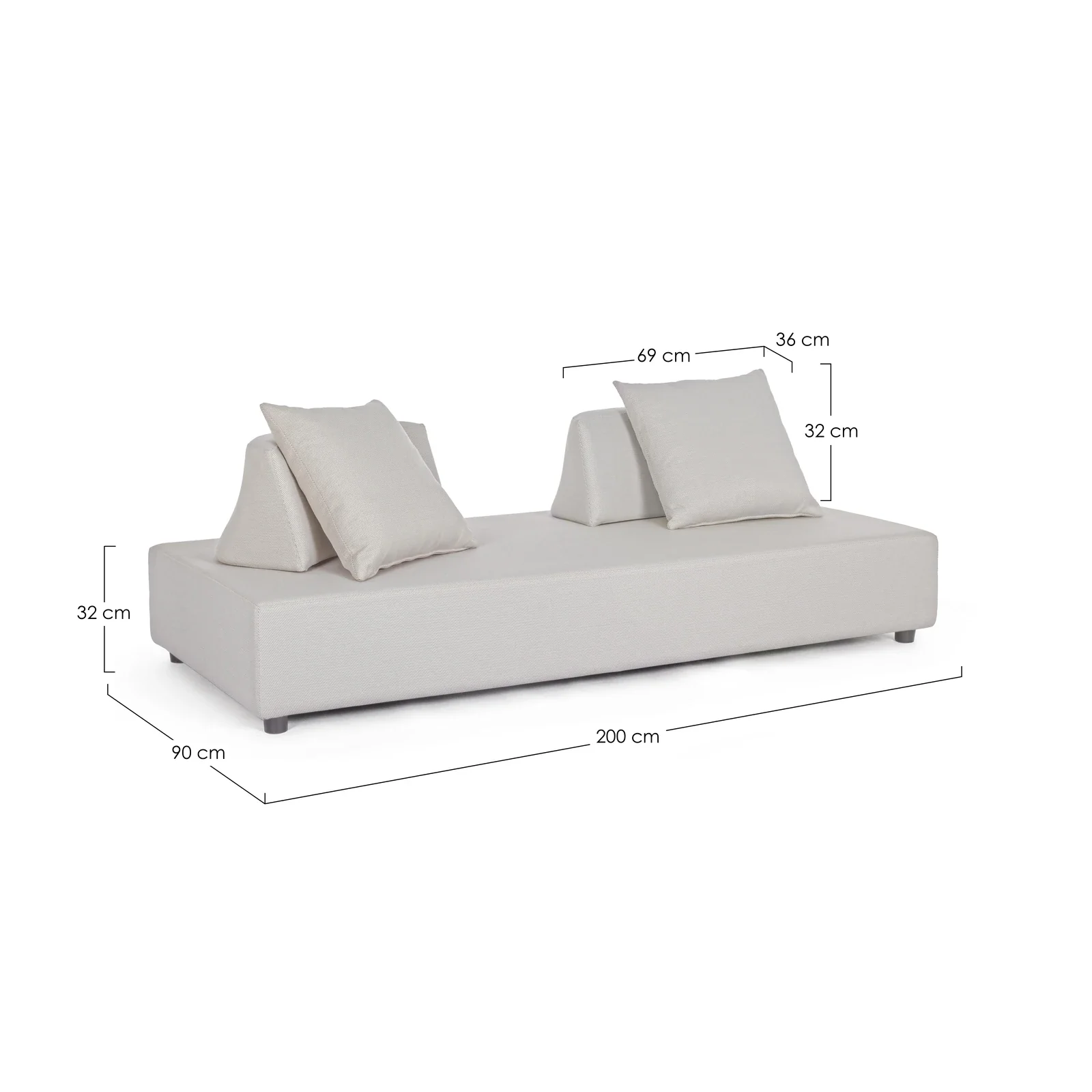 Garten-Sofa mit Kissen Piper Sand - Image 4