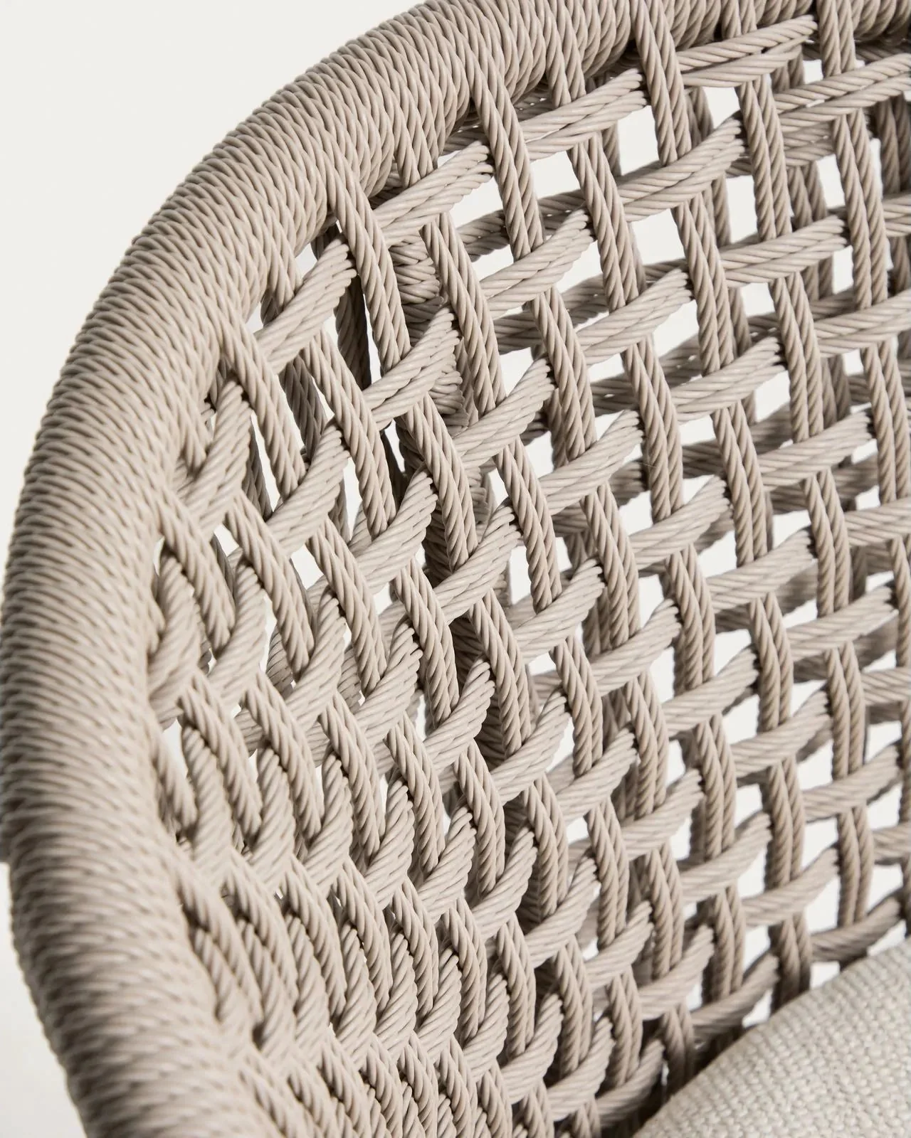 Outdoor-Stuhl Lidario aus Aluminium in Holzoptik und Kunststoffseil in Taupe - Image 6