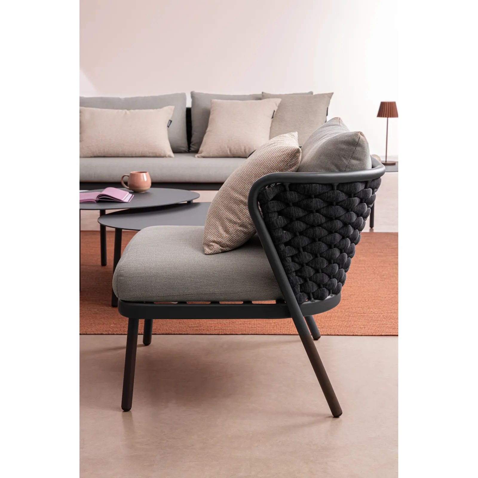 Gartenstuhl mit Kissen Harlow Anthrazit QS22/Graphit - Image 3