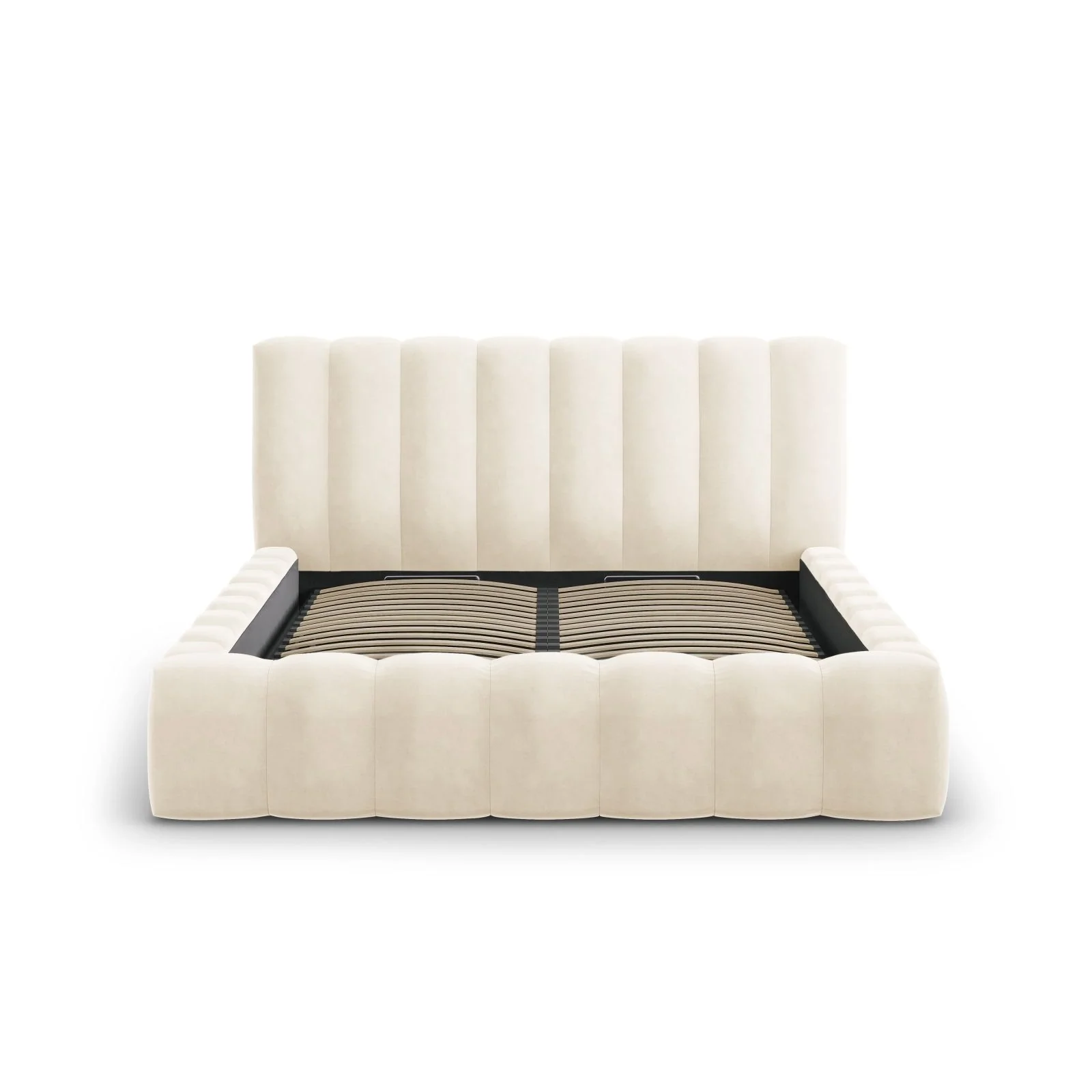 Palma Bett mit Kopfteil und Stauraum aus Samt, 180x200 cm - Image 2
