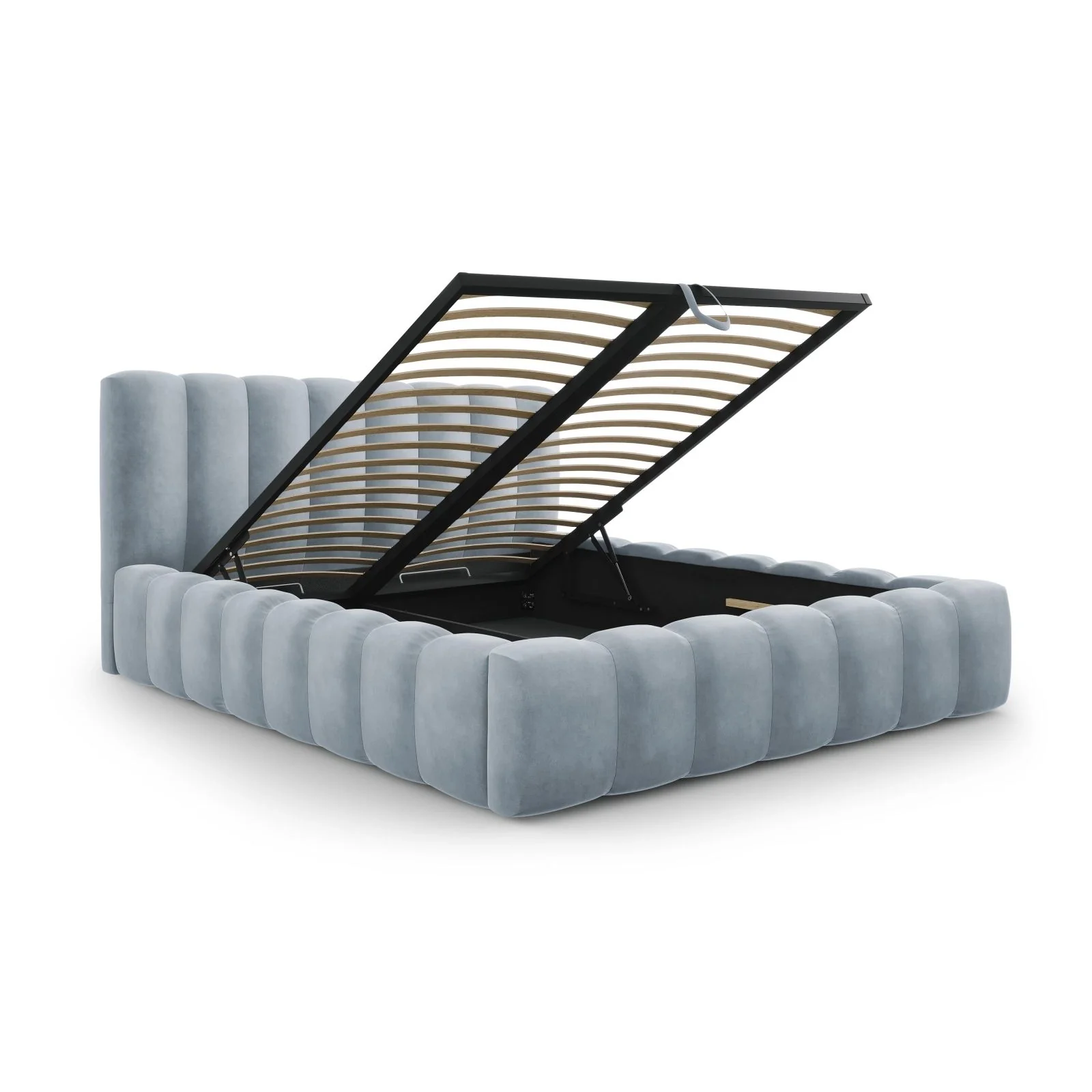 Palma Bett mit Kopfteil und Stauraum aus Samt, 180x200 cm - Image 8