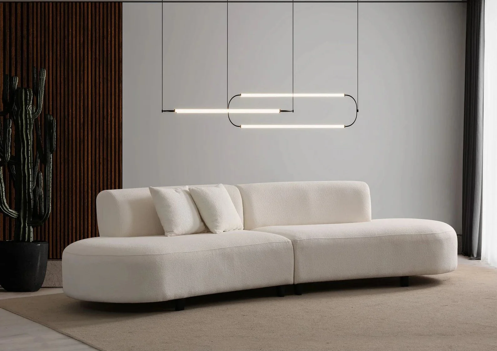 Pars Ecksofa in Creme, 300x100 cm - Image 2