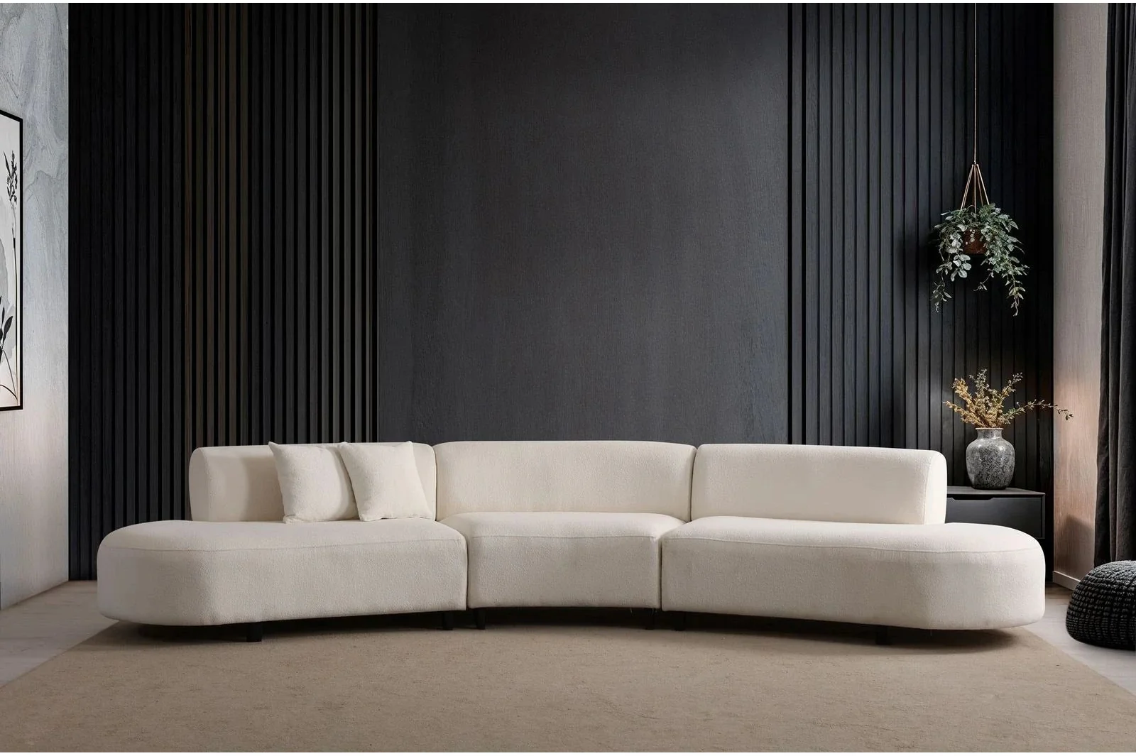Pars Ecksofa in Creme, 390x100 cm - Image 5