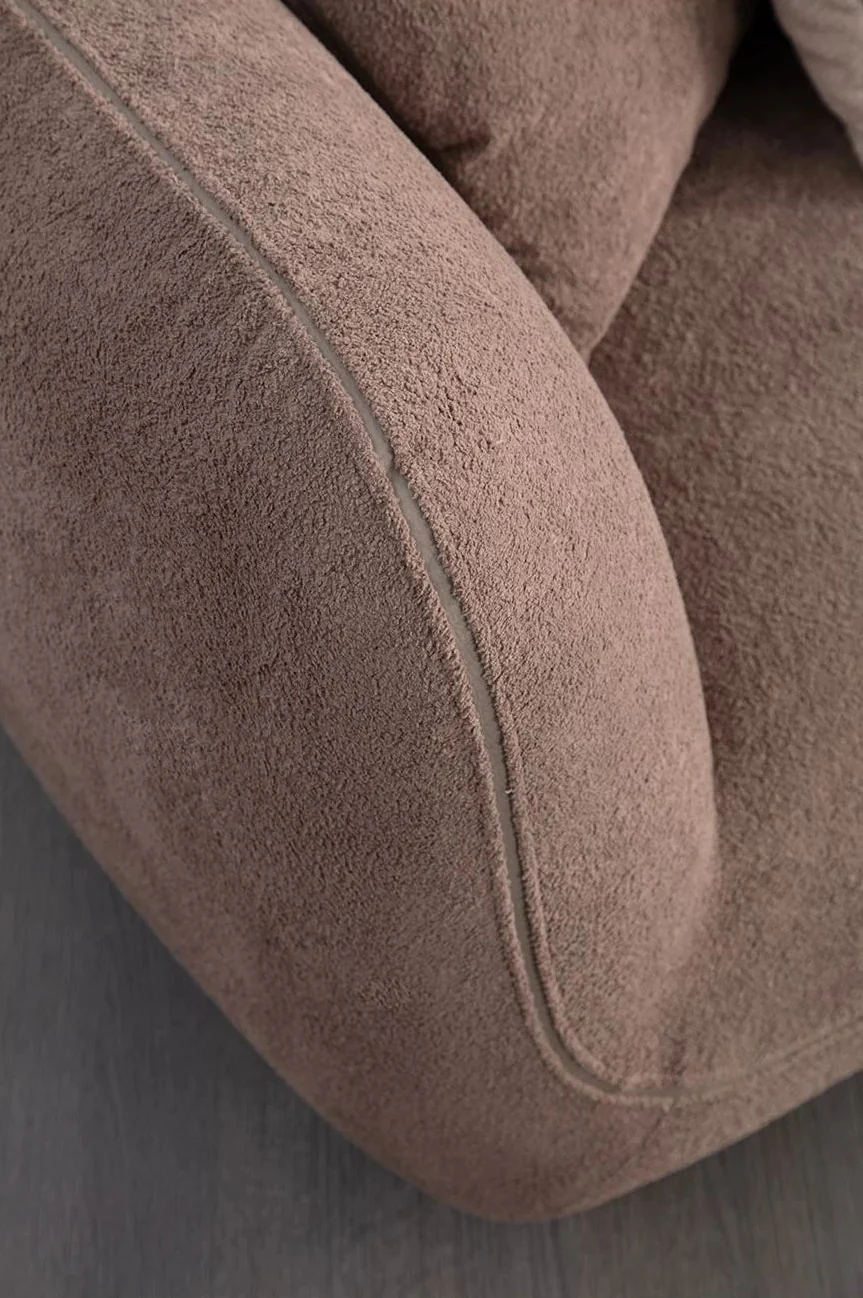 Pavia Ecksofa, Rechte Seite, in Creme und Braun, 345x170 cm - Image 7