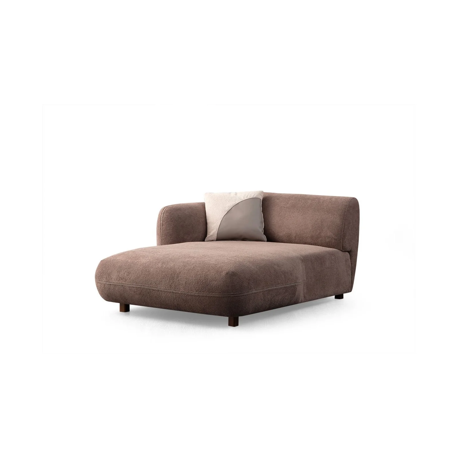 Pavia Ecksofa, Rechte Seite, in Creme und Braun, 345x170 cm - Image 9