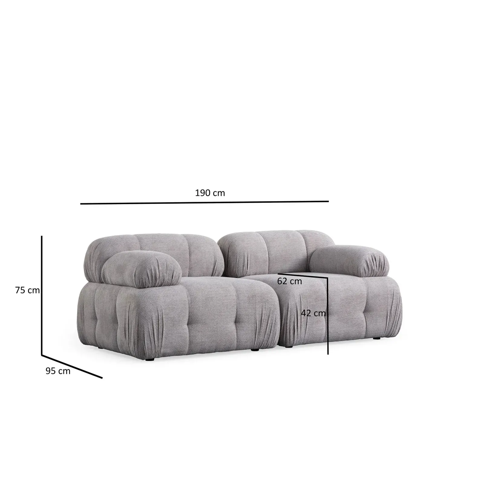 Petite 2 2-Sitzer Ecksofa, Rechte Seite, 190x160 cm - Image 41