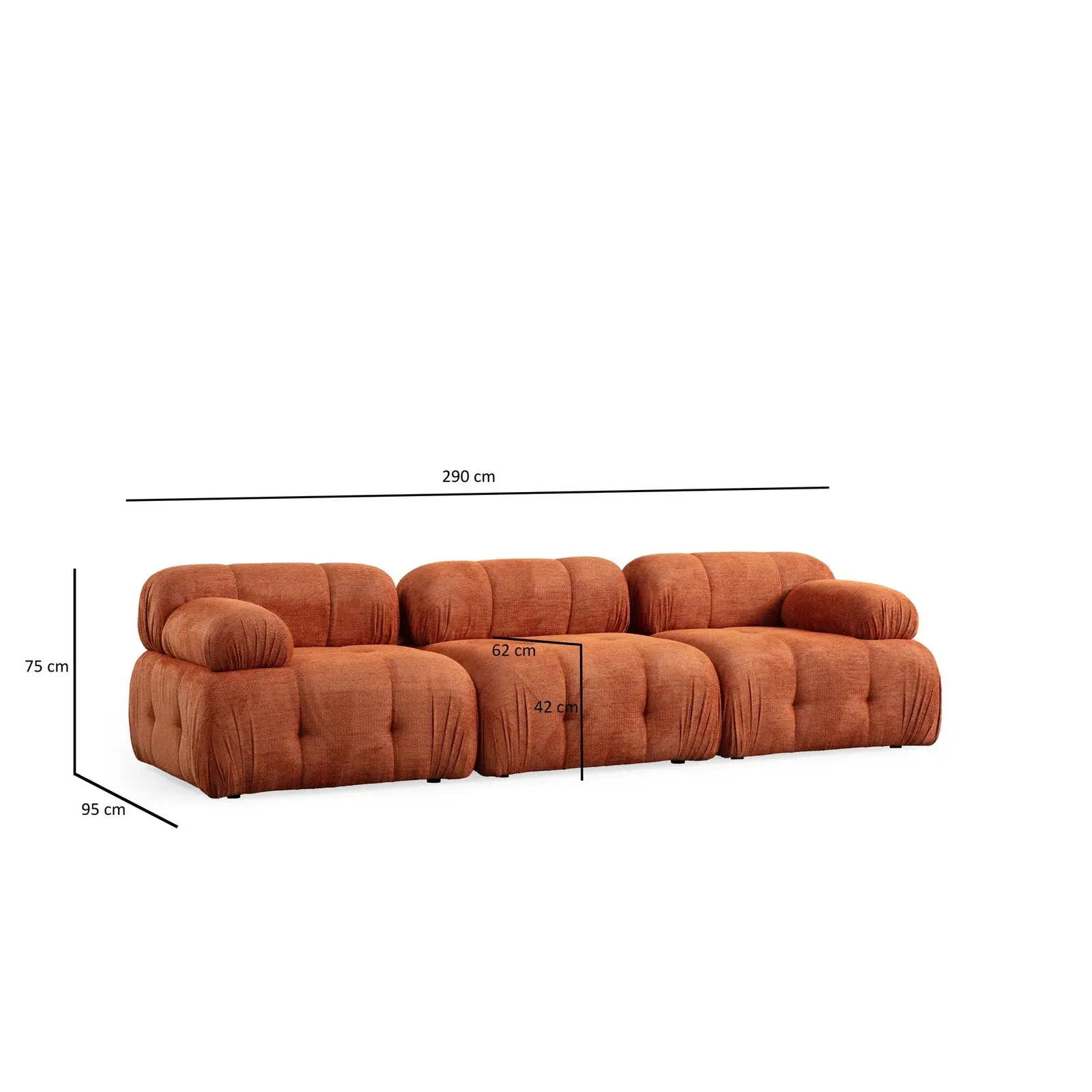 Petite 3 3-Sitzer Ecksofa, Rechte Seite, 290x160 cm - Image 30