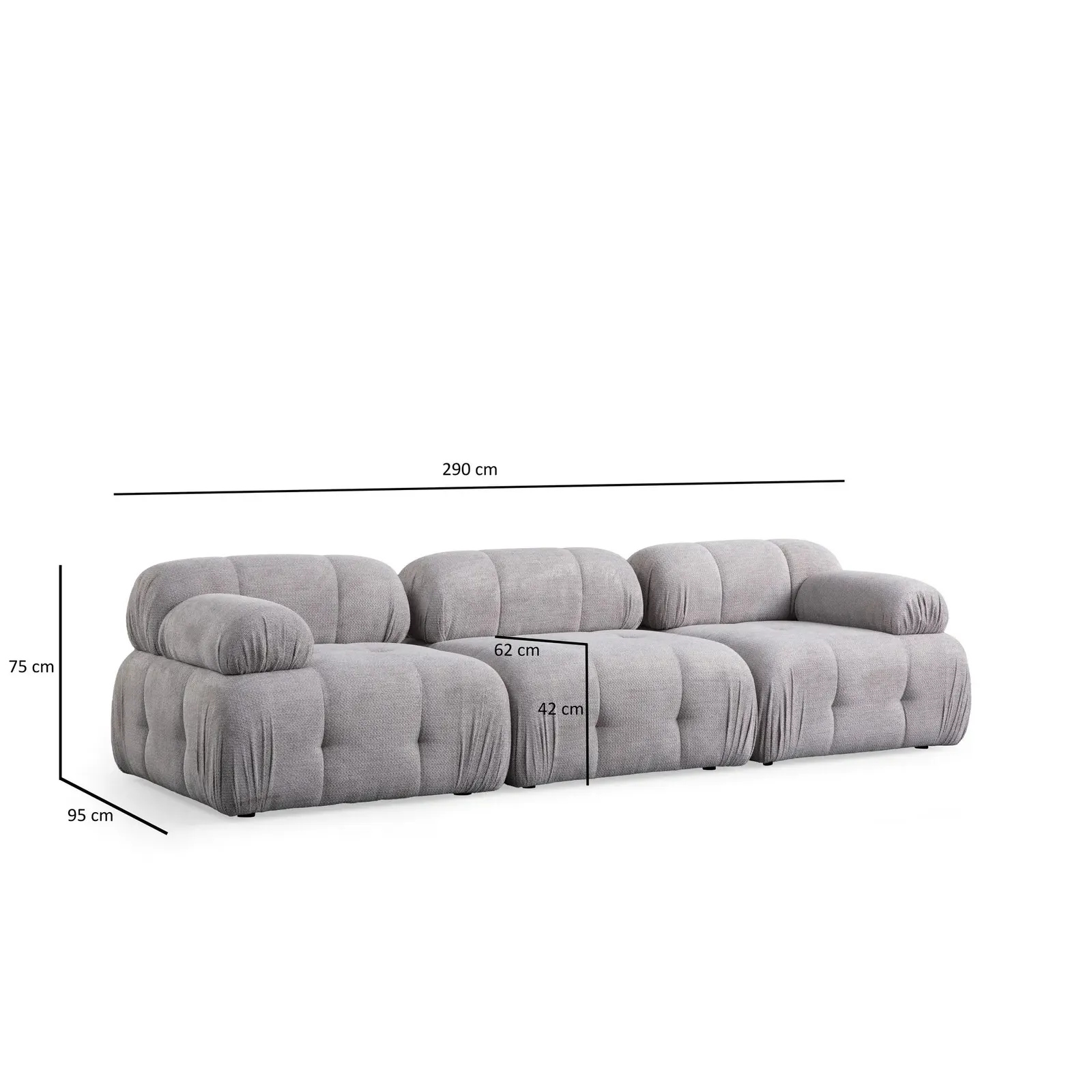 Petite 3 3-Sitzer Ecksofa, Rechte Seite, 290x160 cm - Image 56