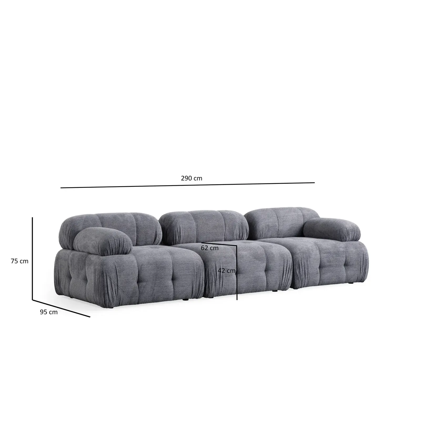 Petite 3 3-Sitzer Sofa, 290x95 cm - Image 35