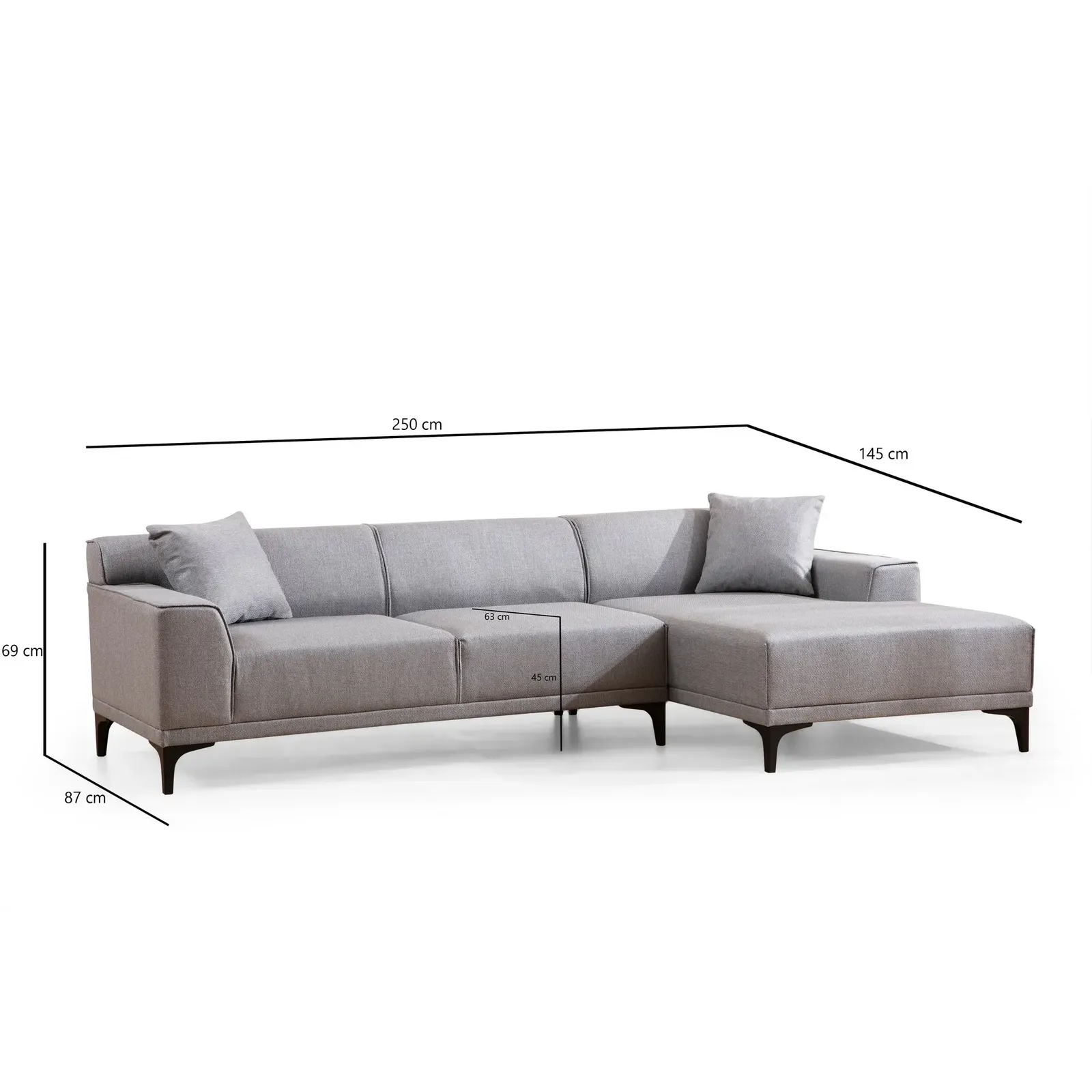 Petra Ecksofa, Rechte Seite, 250x145 cm - Image 29
