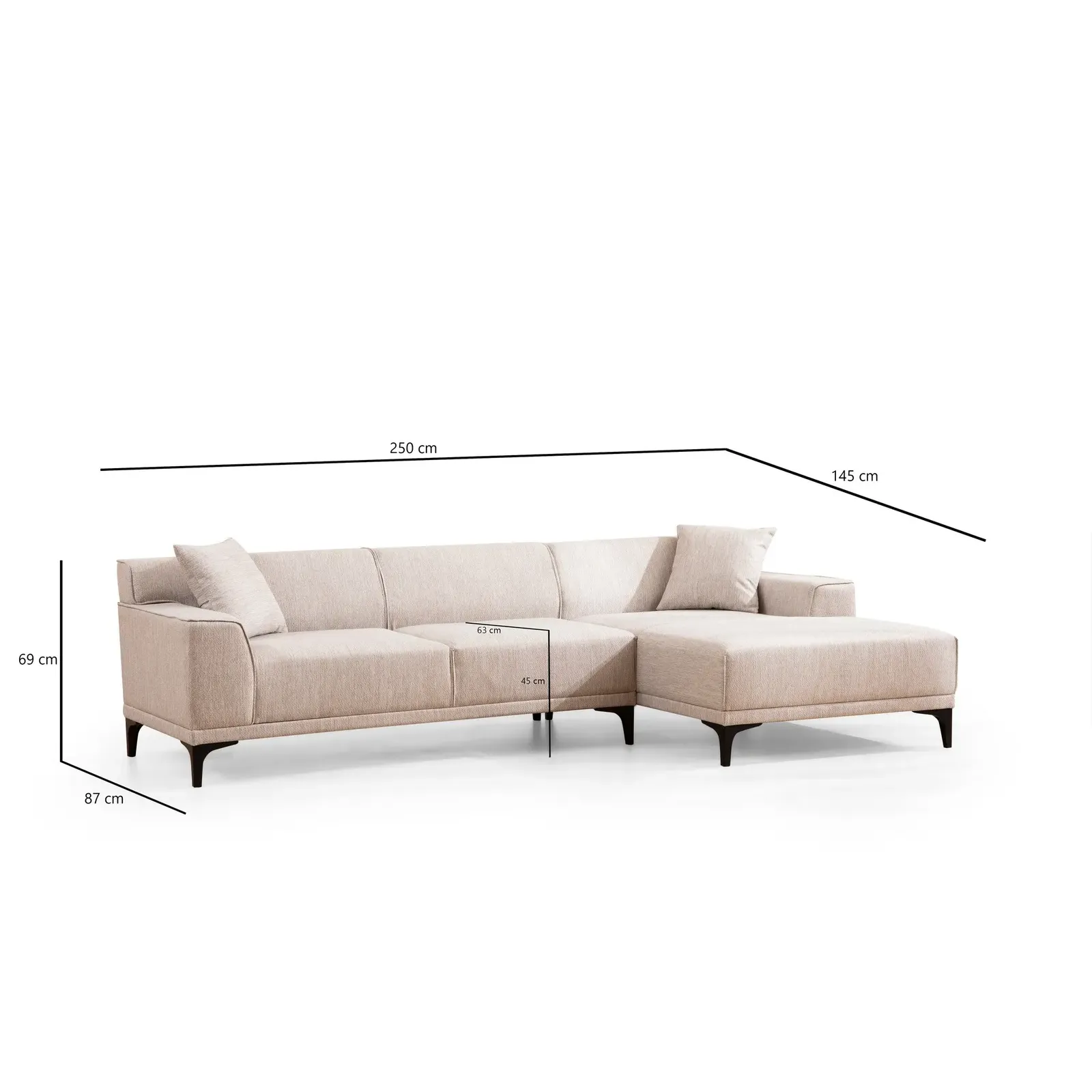 Petra Ecksofa, Rechte Seite, 250x145 cm - Image 37