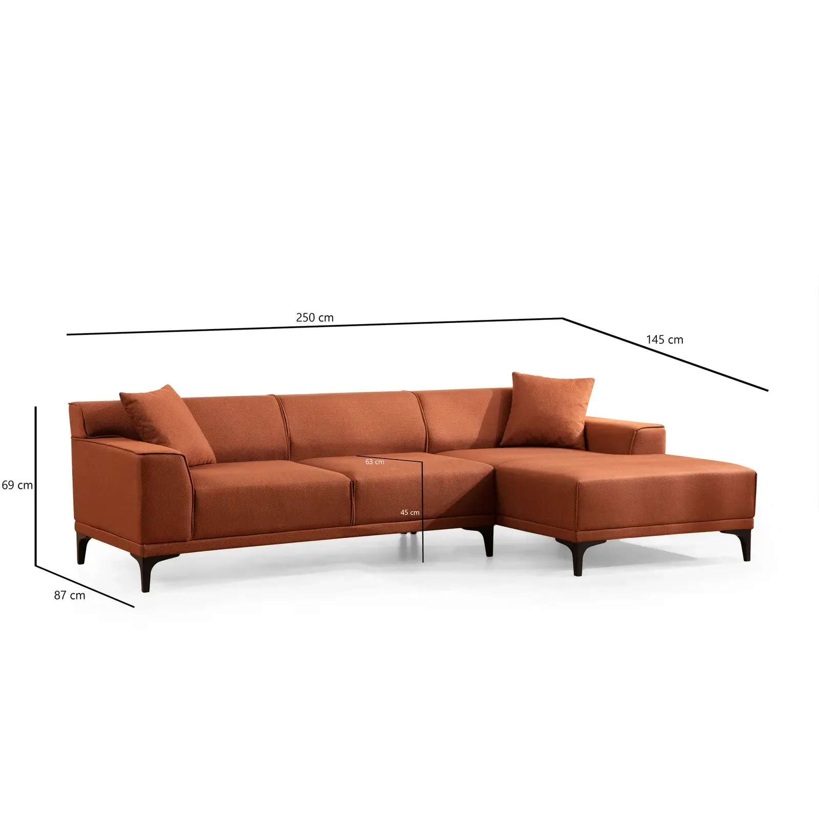 Petra Ecksofa, Rechte Seite, 250x145 cm - Image 7