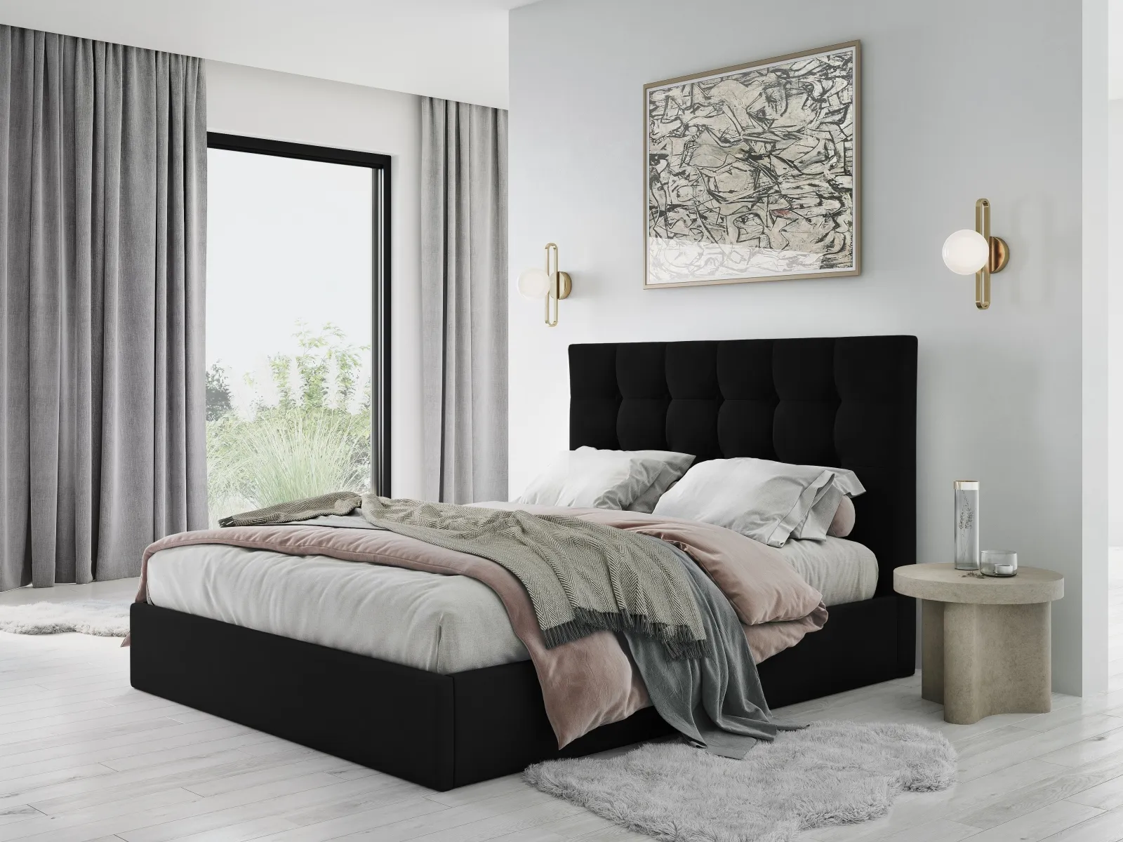 Phaedra Bett mit Stauraum und Kopfteil in Samt, 160x200 cm - Image 44