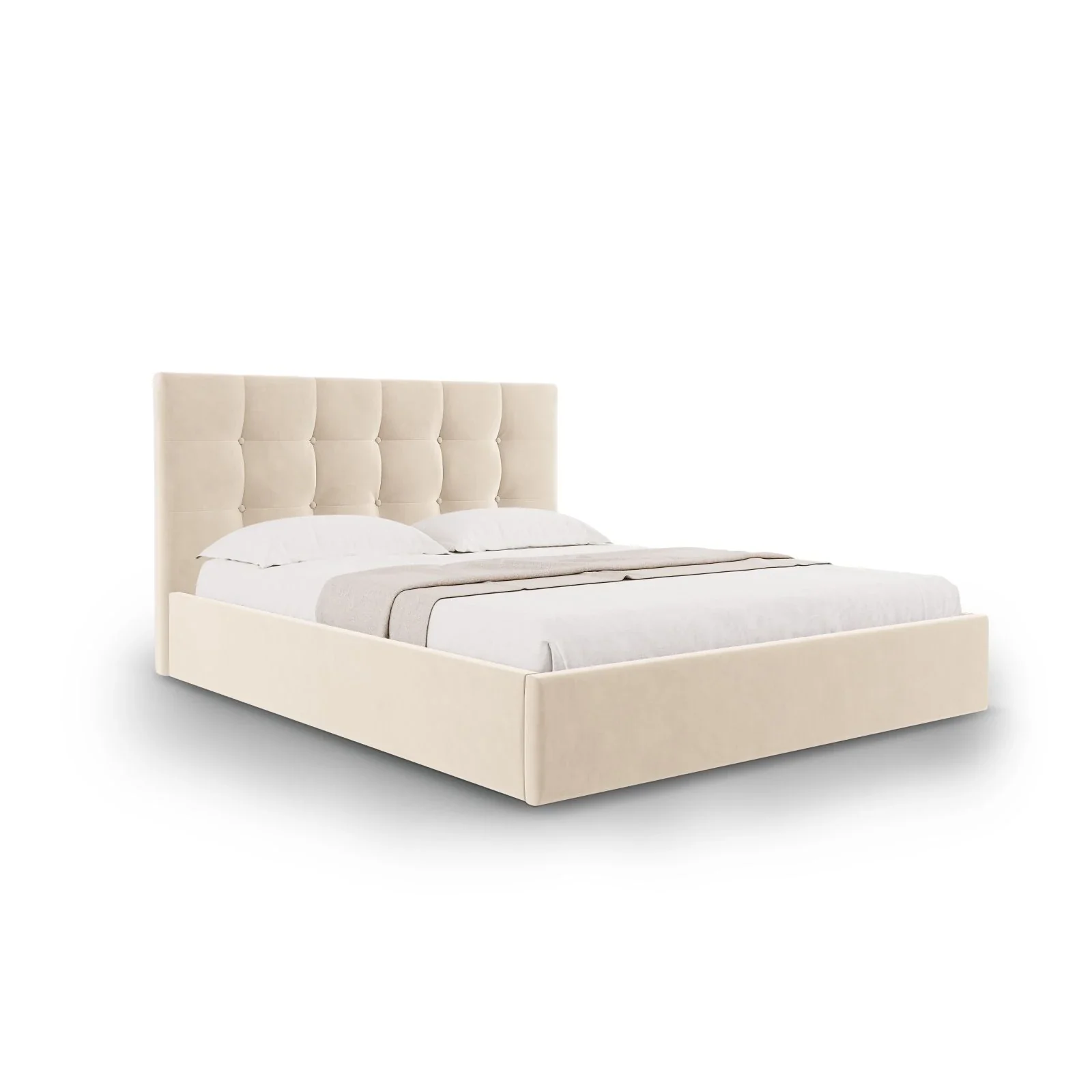Phaedra Bett mit Stauraum und Kopfteil in Samt, 180x200 cm