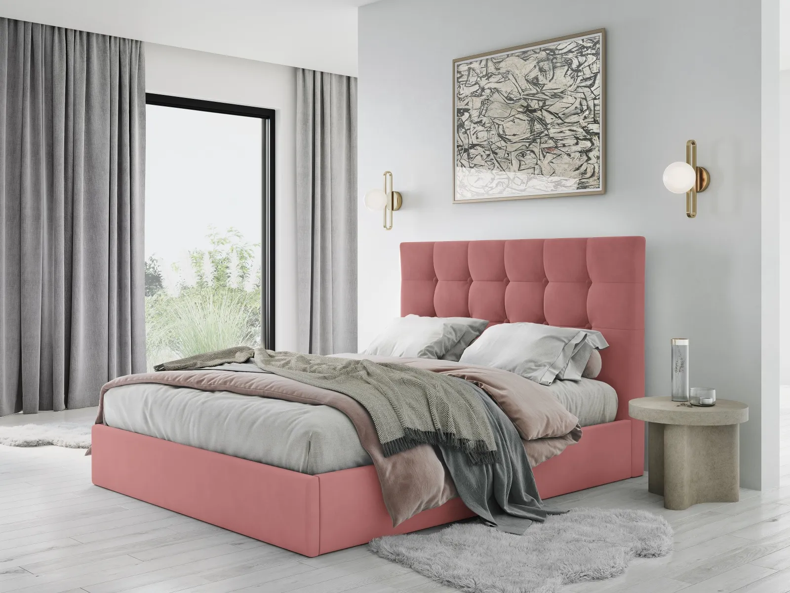 Phaedra Bett mit Stauraum und Kopfteil in Samt, 180x200 cm - Image 14
