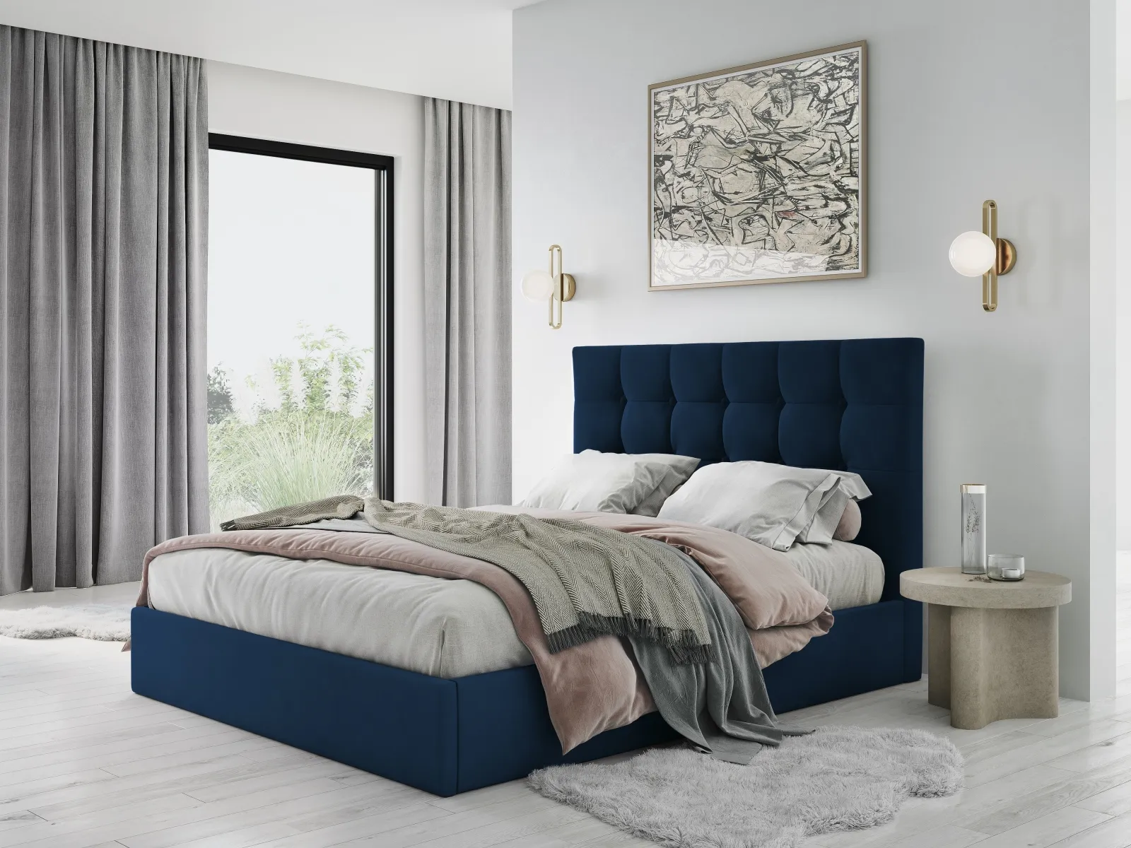 Phaedra Bett mit Stauraum und Kopfteil in Samt, 180x200 cm - Image 26