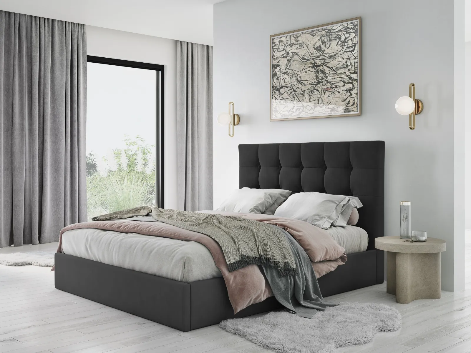 Phaedra Bett mit Stauraum und Kopfteil in Samt, 180x200 cm - Image 38