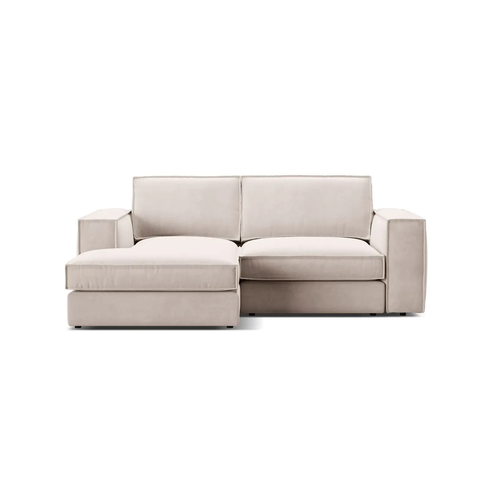 Pola 2-Sitzer Ecksofa, Linke Seite, aus Samt oder Strukturstoff, 226x158 cm
