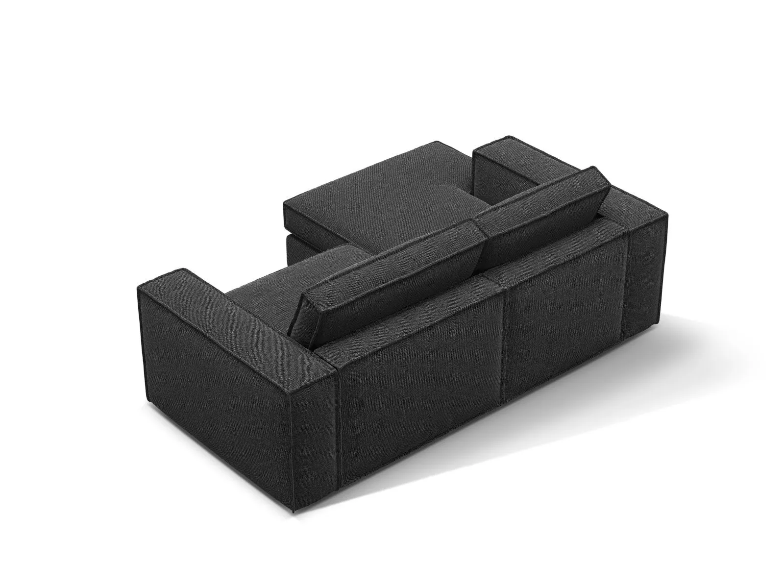 Pola 2-Sitzer Ecksofa, Linke Seite, aus Samt oder Strukturstoff, 226x158 cm - Image 107