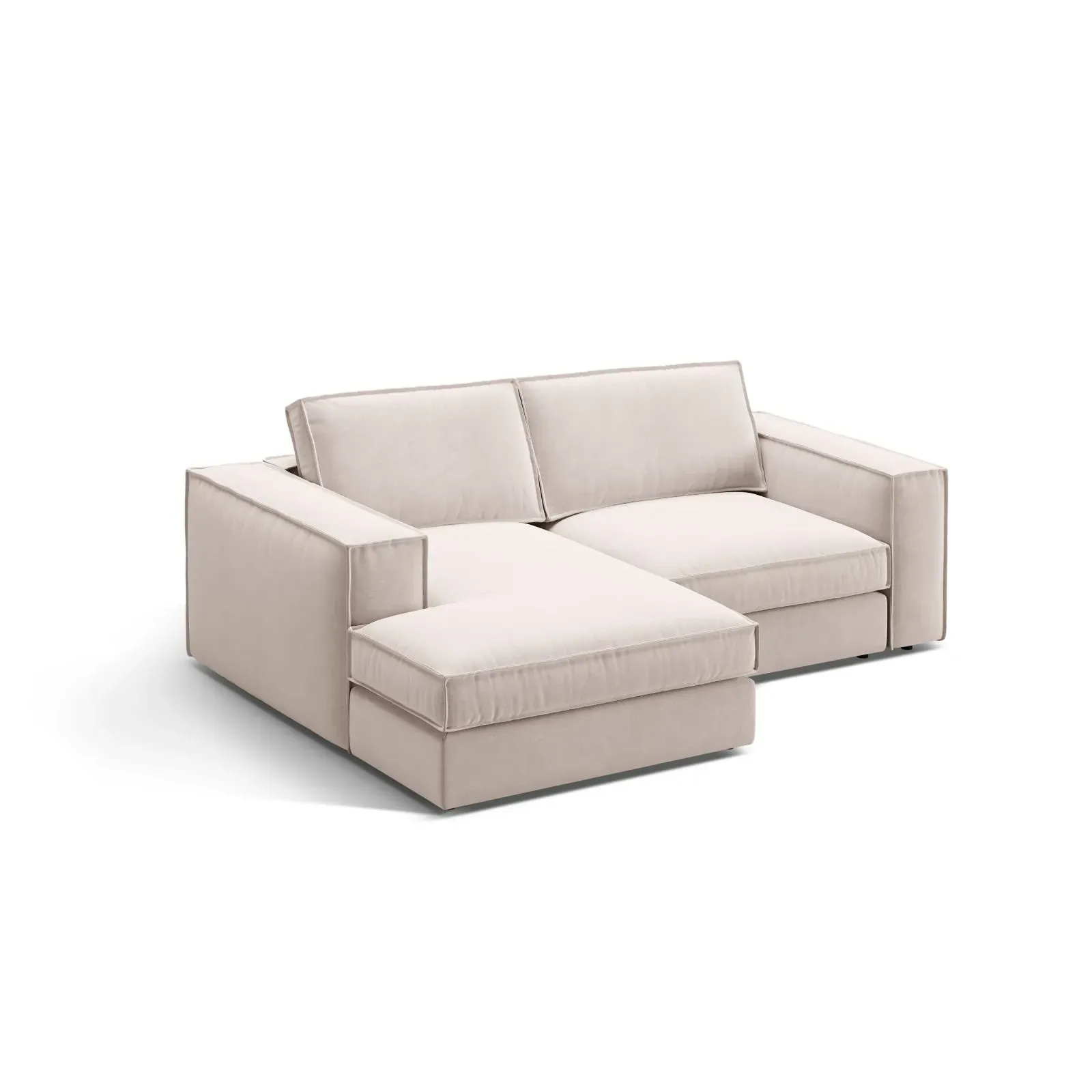 Pola 2-Sitzer Ecksofa, Linke Seite, aus Samt oder Strukturstoff, 226x158 cm - Image 3