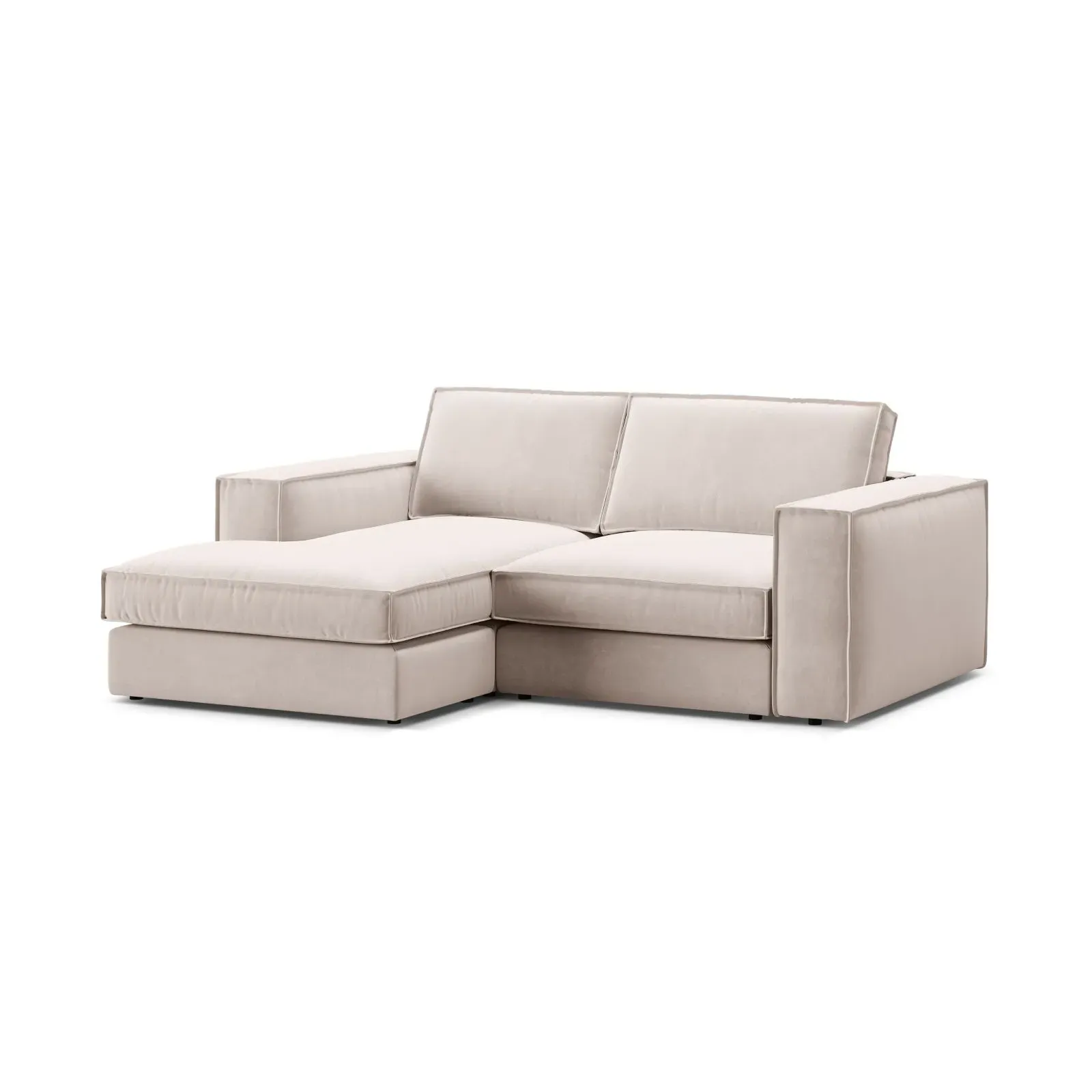 Pola 2-Sitzer Ecksofa, Linke Seite, aus Samt oder Strukturstoff, 226x158 cm - Image 4