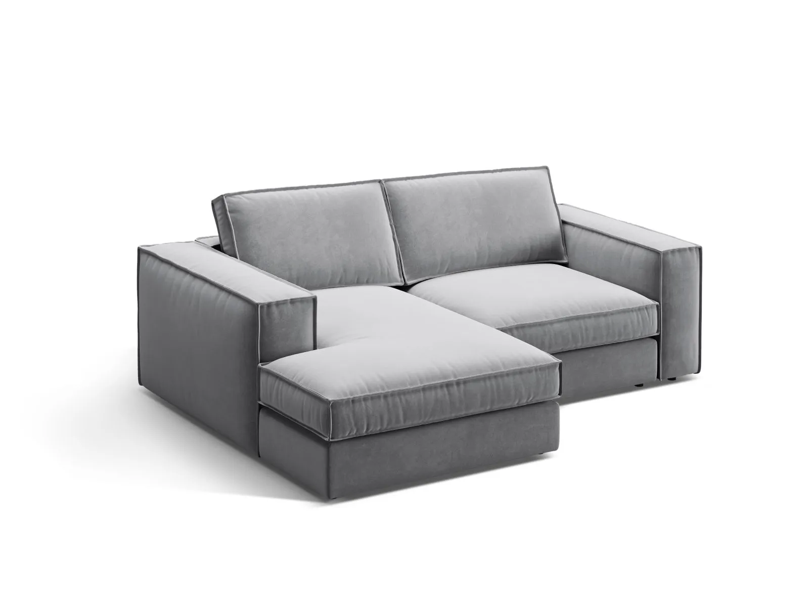Pola 2-Sitzer Ecksofa, Linke Seite, aus Samt oder Strukturstoff, 226x158 cm - Image 57